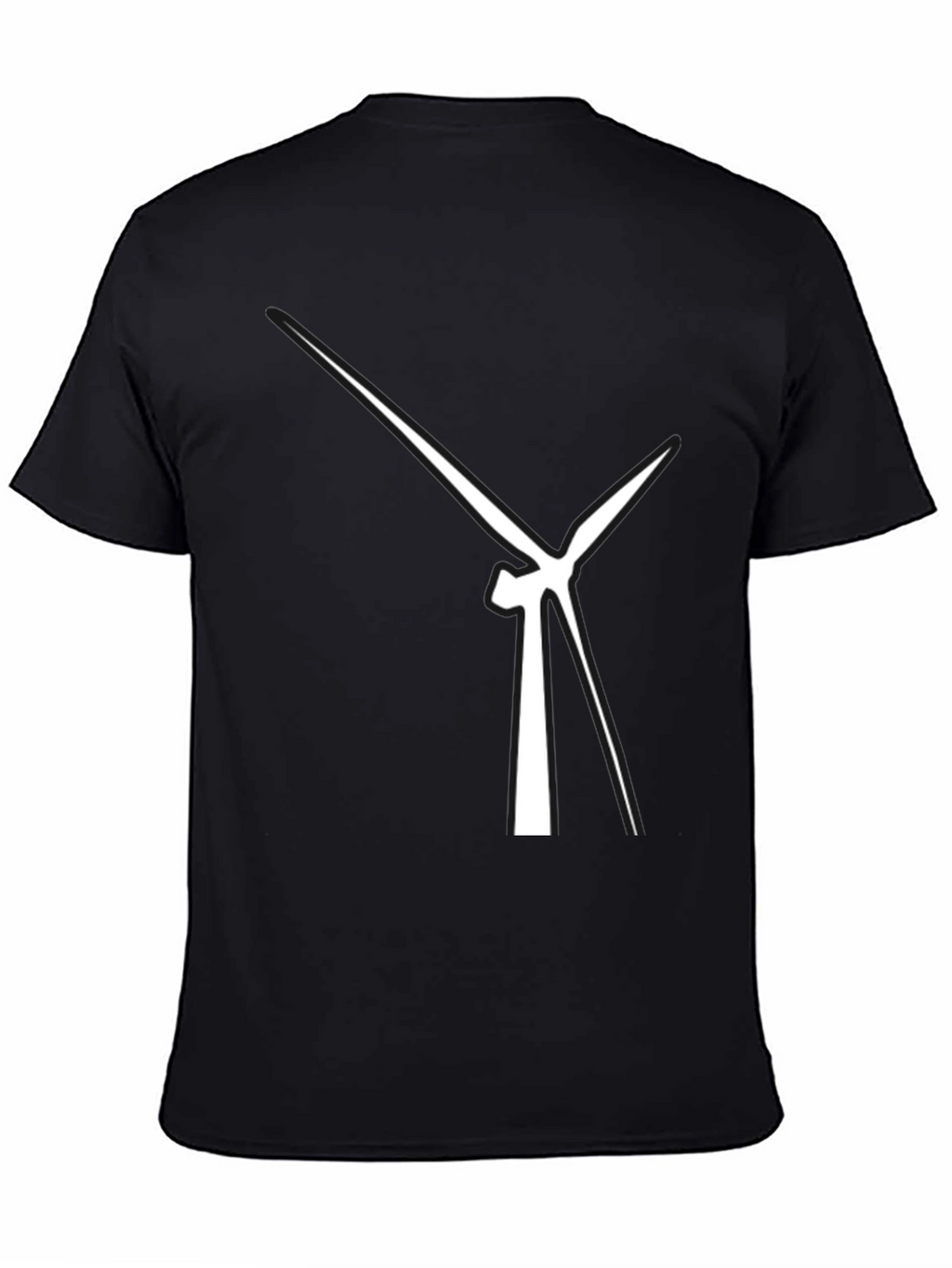 Abstract Wind Turbine Graphic Tee - Modern Black T-Shirt