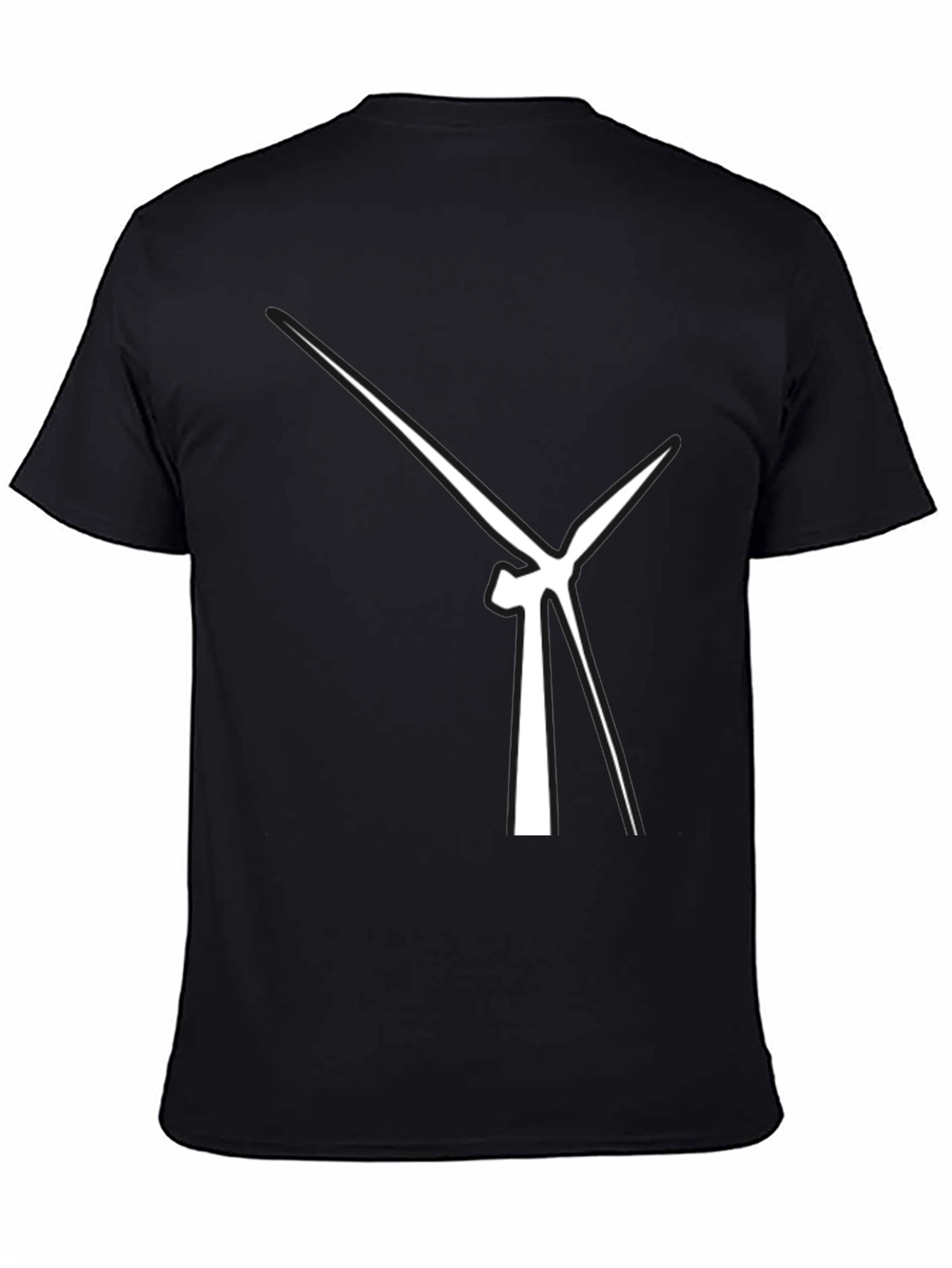 Abstract Wind Turbine Graphic Tee - Modern Black T-Shirt