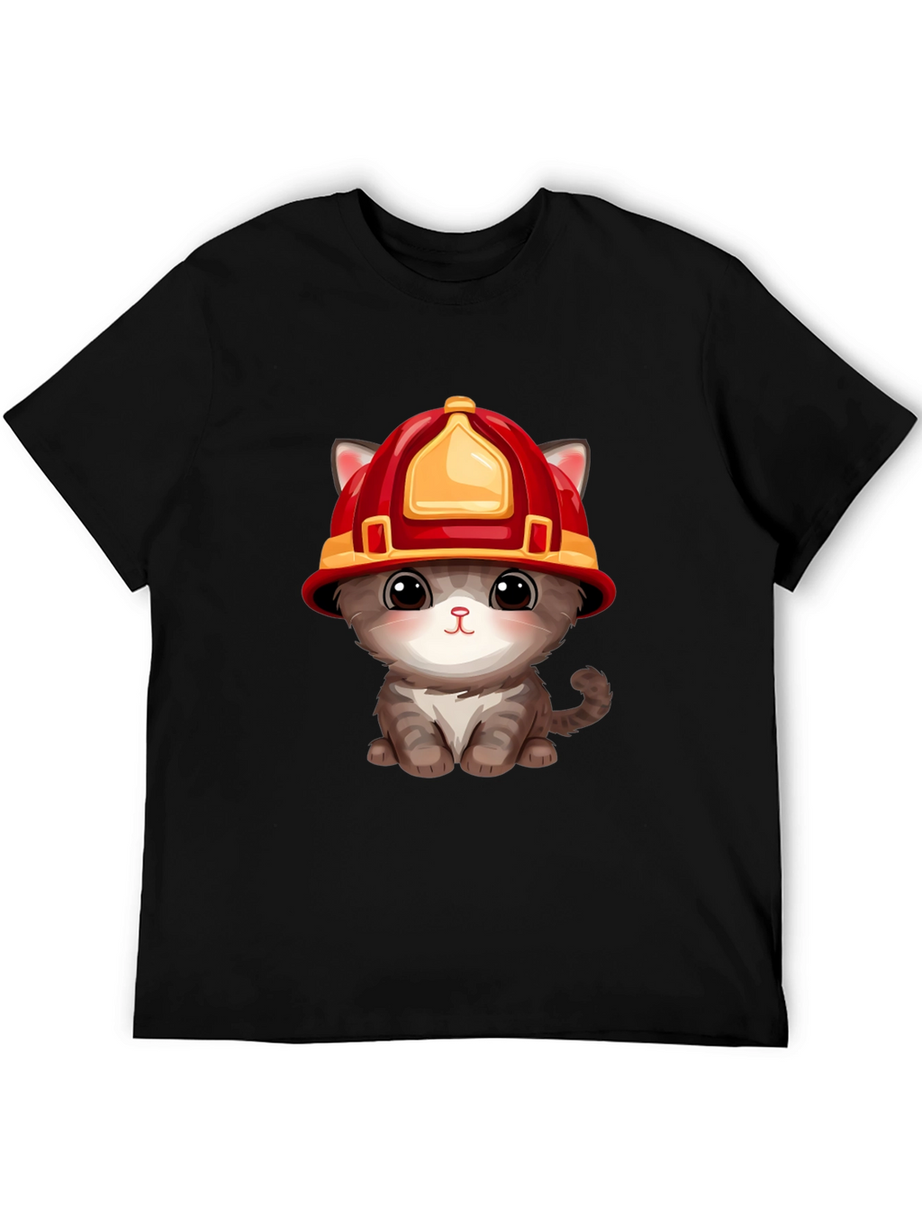 Firefighter Kitten T-Shirt - Cute Rescue Cat Tee