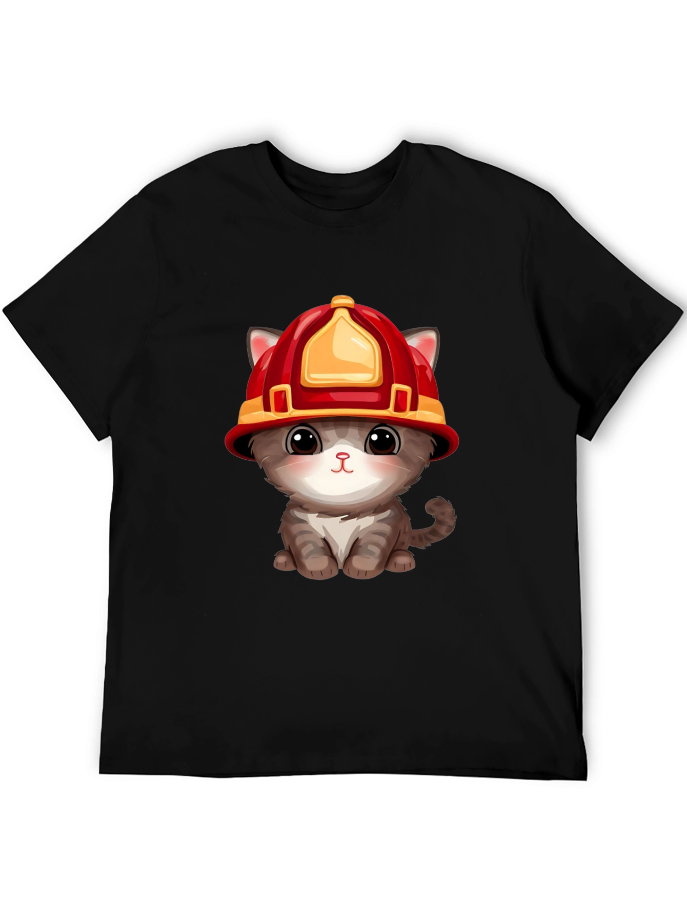 Firefighter Kitten T-Shirt - Cute Rescue Cat Tee