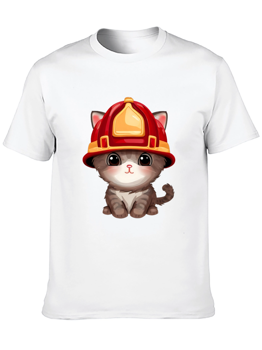 Firefighter Kitten T-Shirt - Cute Rescue Cat Tee