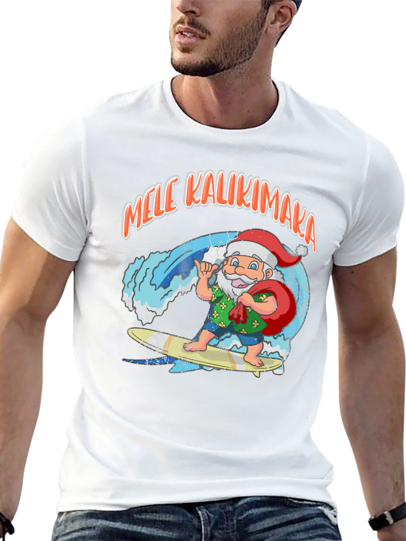 Mele Kalikimaka Santa Surf T-Shirt