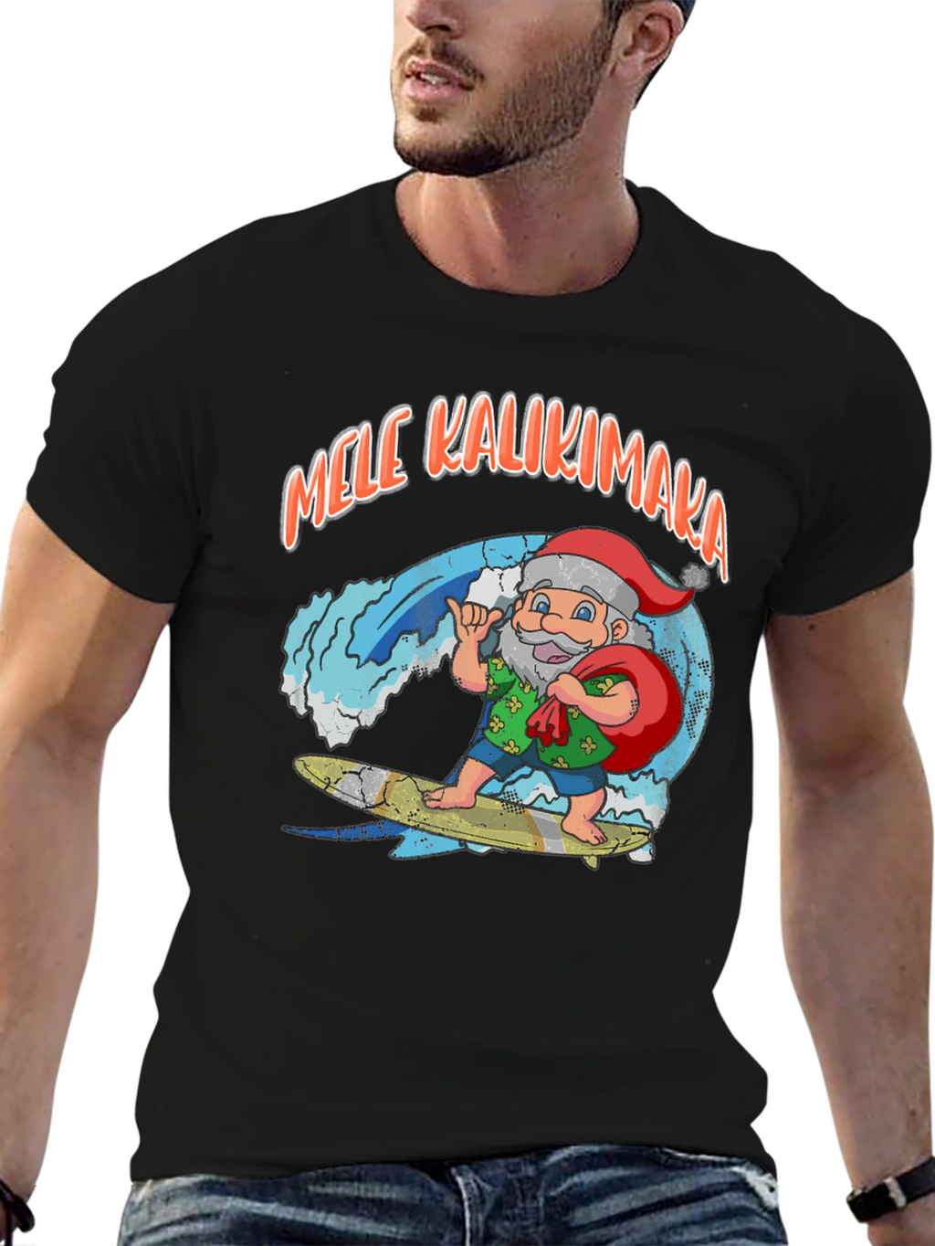 Mele Kalikimaka Santa Surf T-Shirt