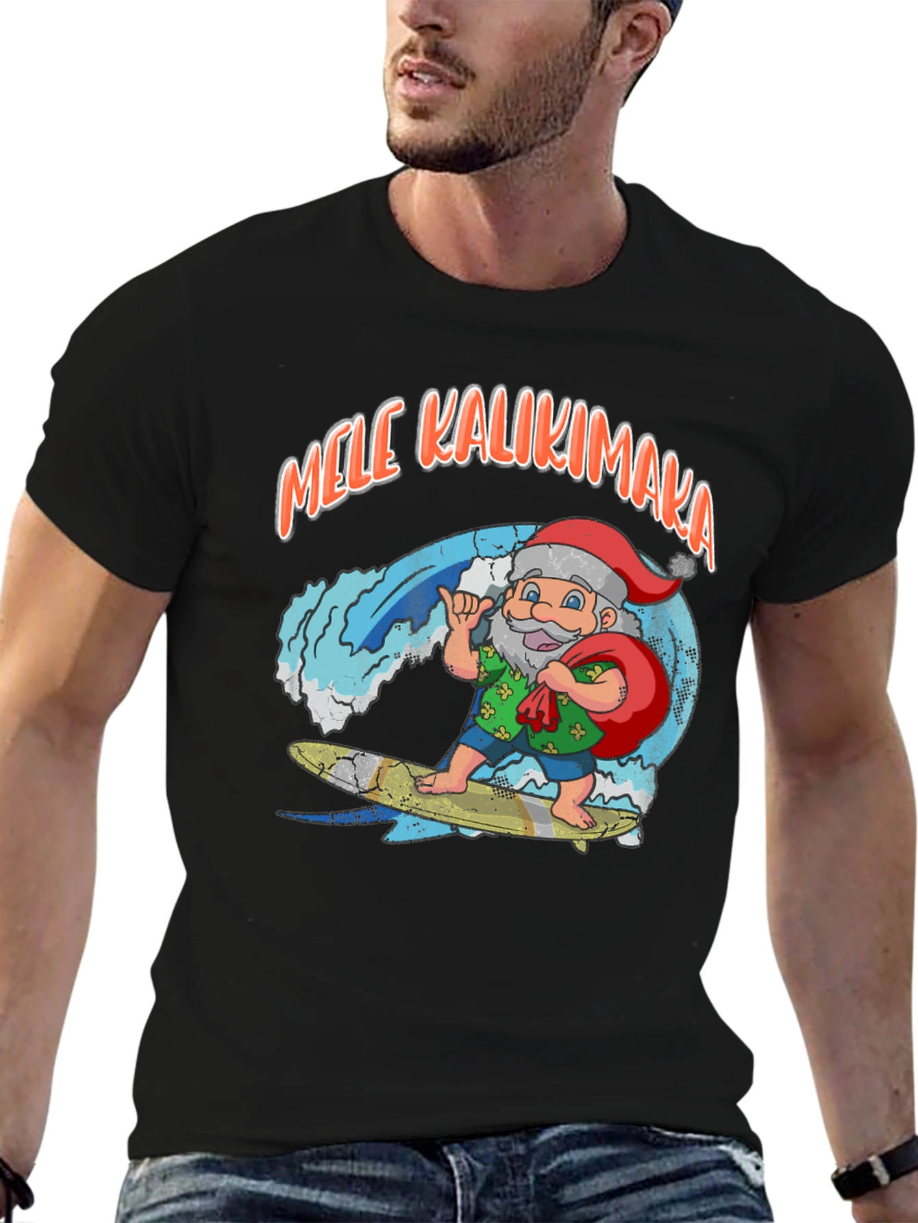 Mele Kalikimaka Santa Surf T-Shirt