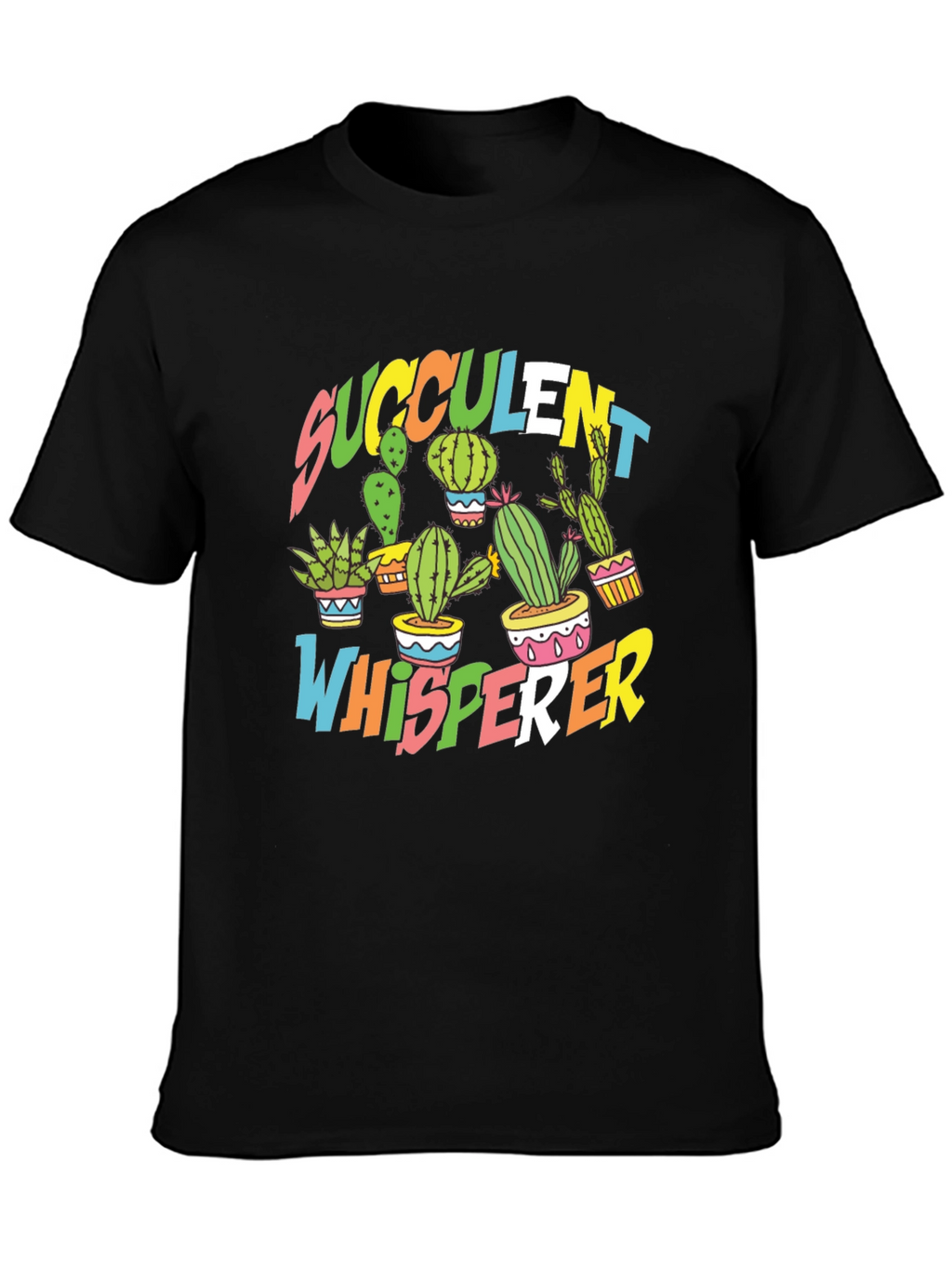 Succulent Whisperer Black T-Shirt