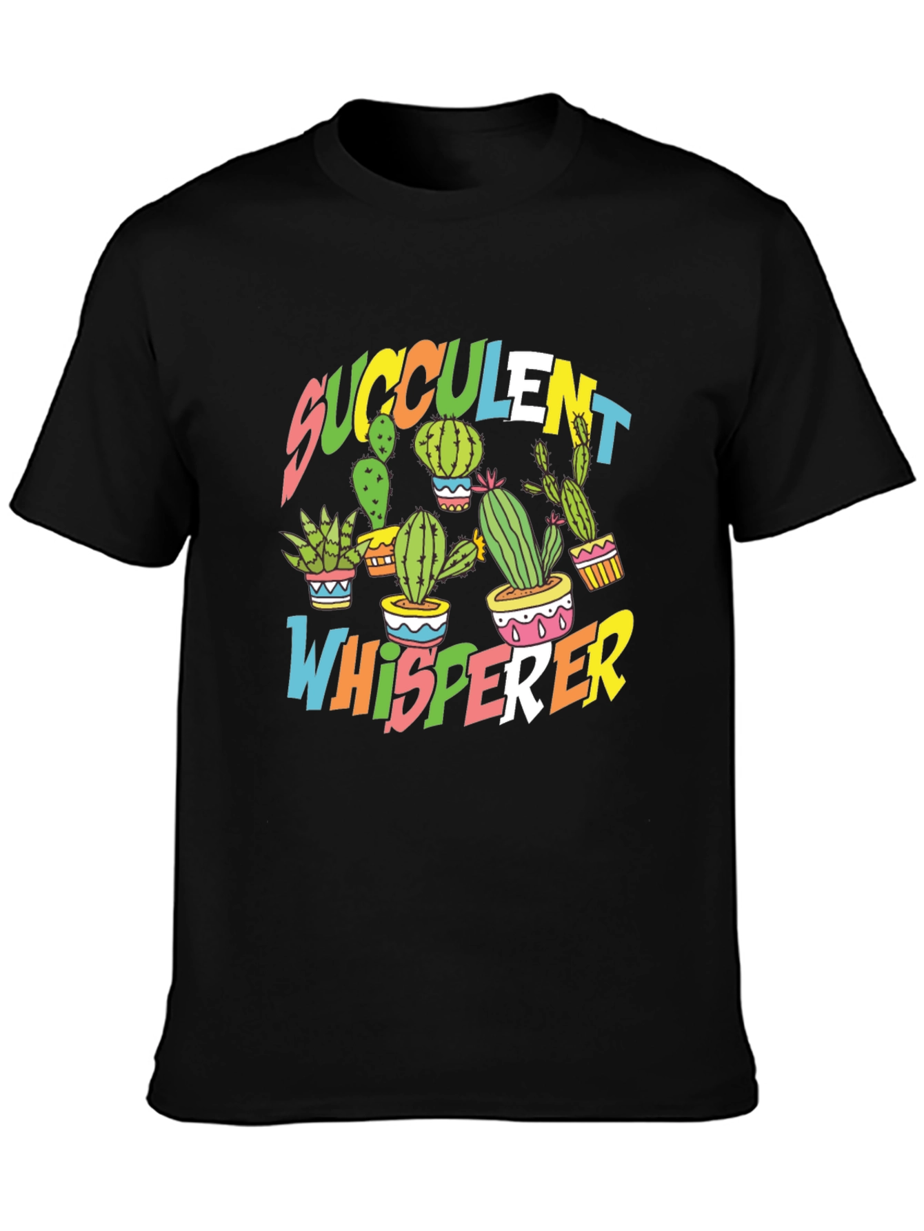 Succulent Whisperer Black T-Shirt