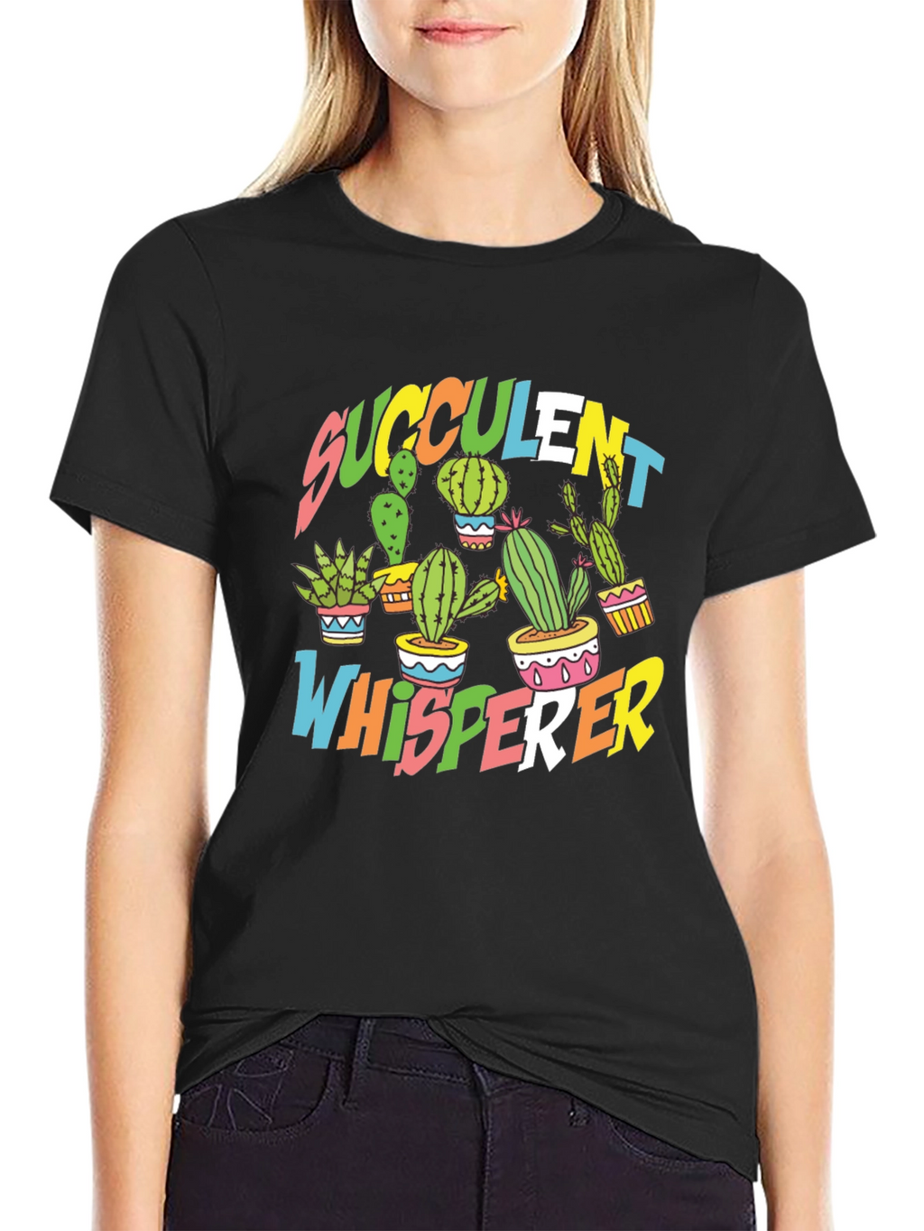 Succulent Whisperer Black T-Shirt