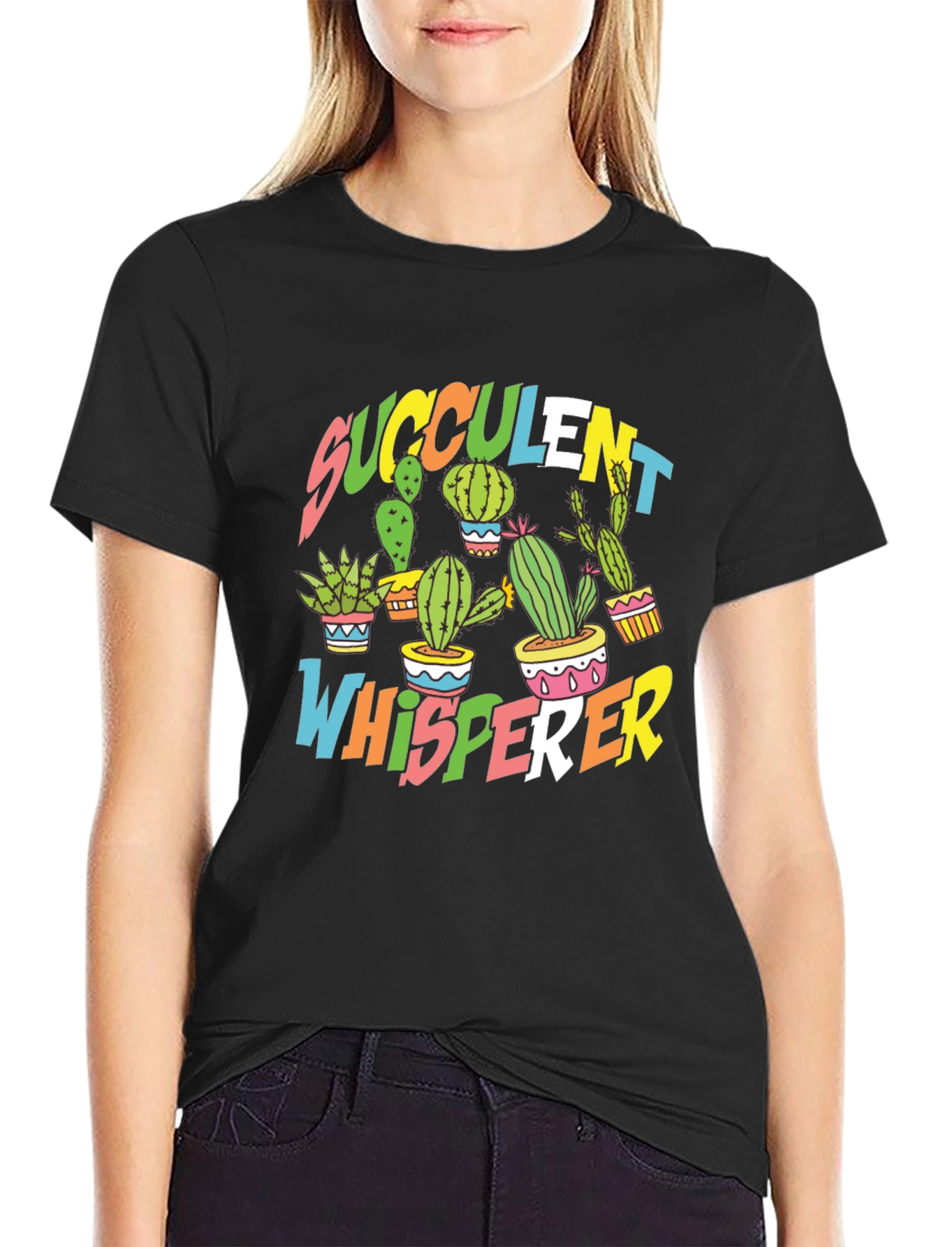 Succulent Whisperer Black T-Shirt
