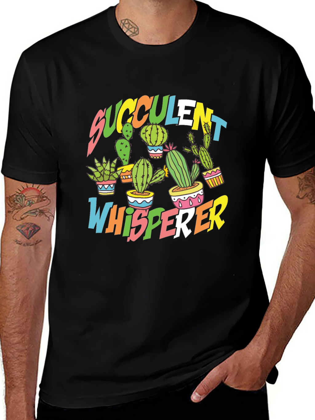 Succulent Whisperer Black T-Shirt