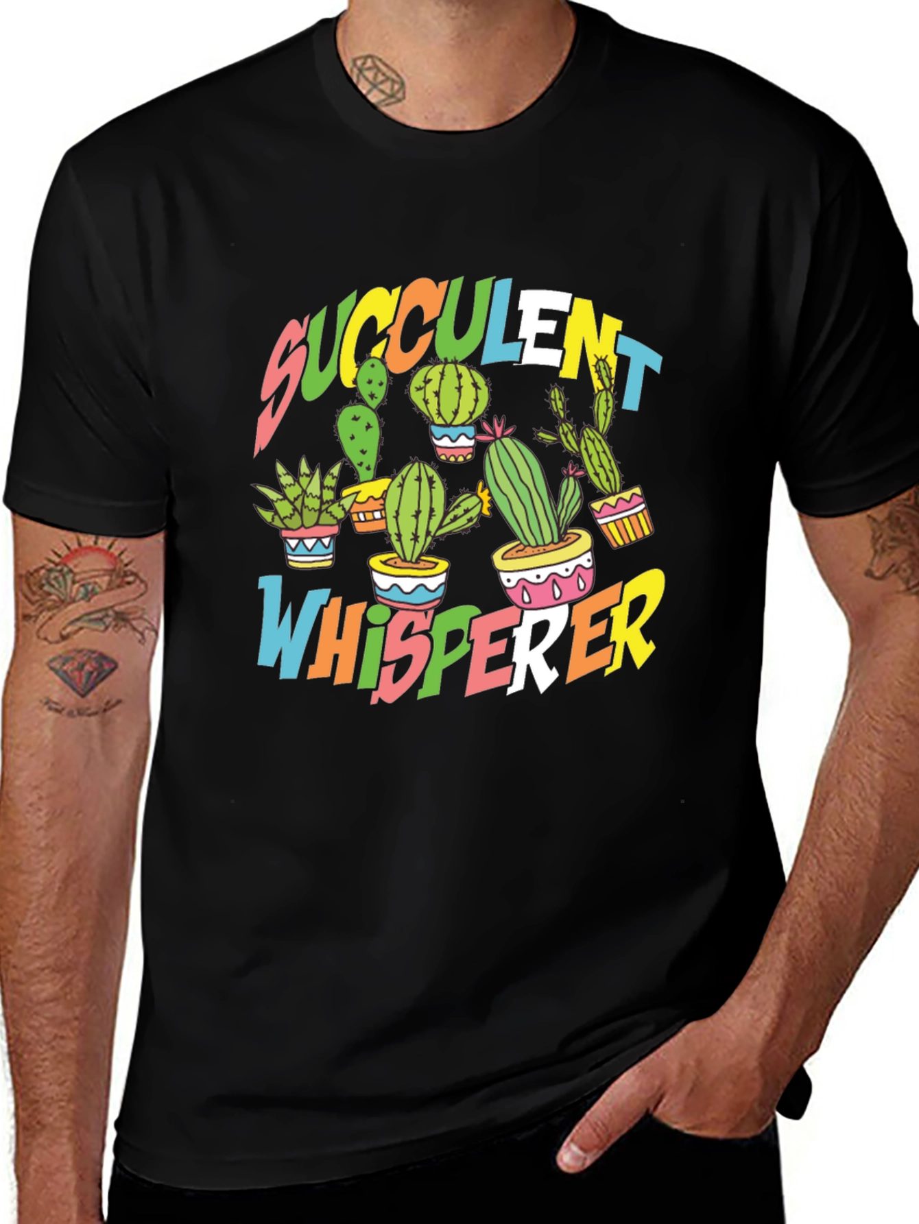 Succulent Whisperer Black T-Shirt