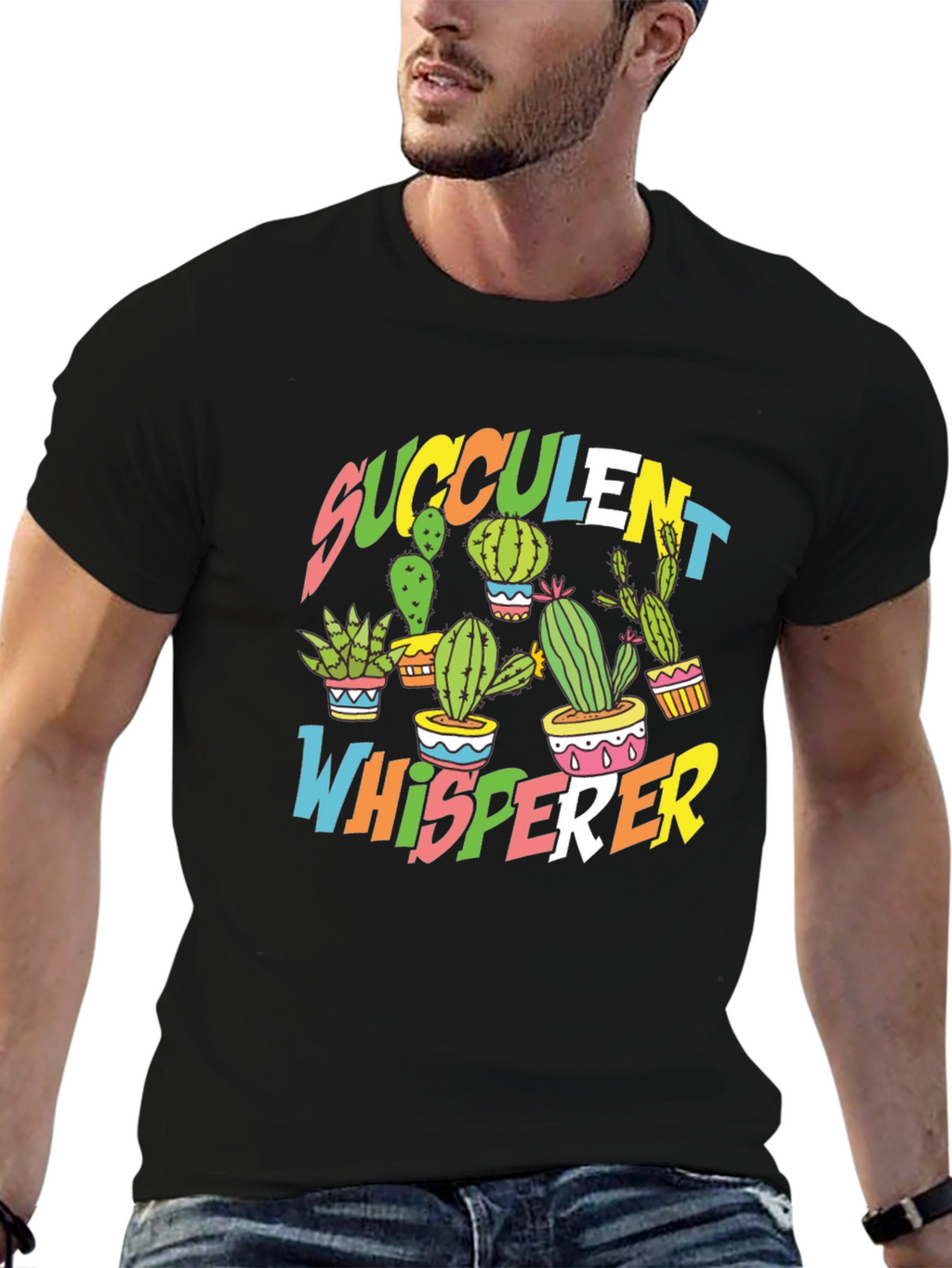 Succulent Whisperer Black T-Shirt