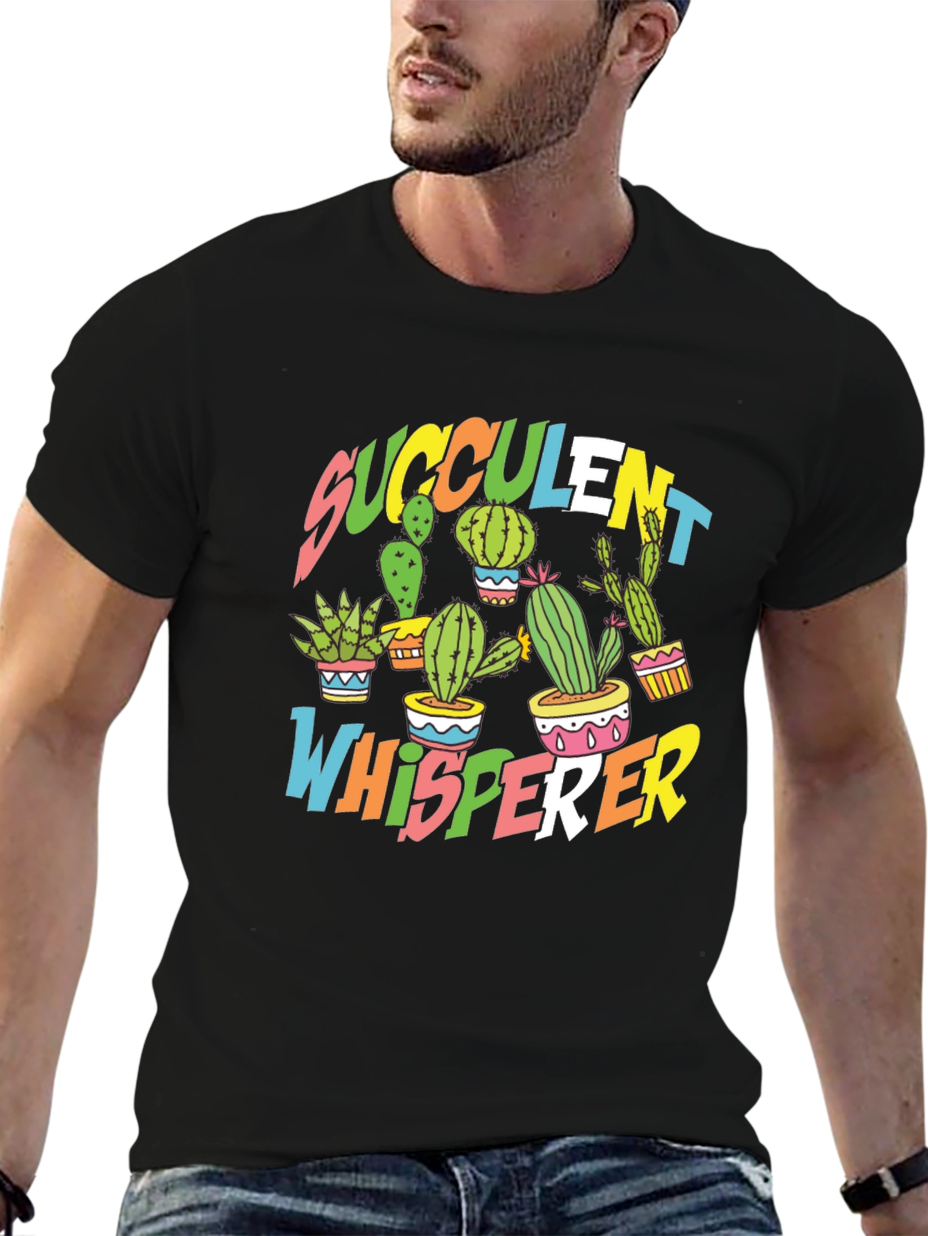 Succulent Whisperer Black T-Shirt