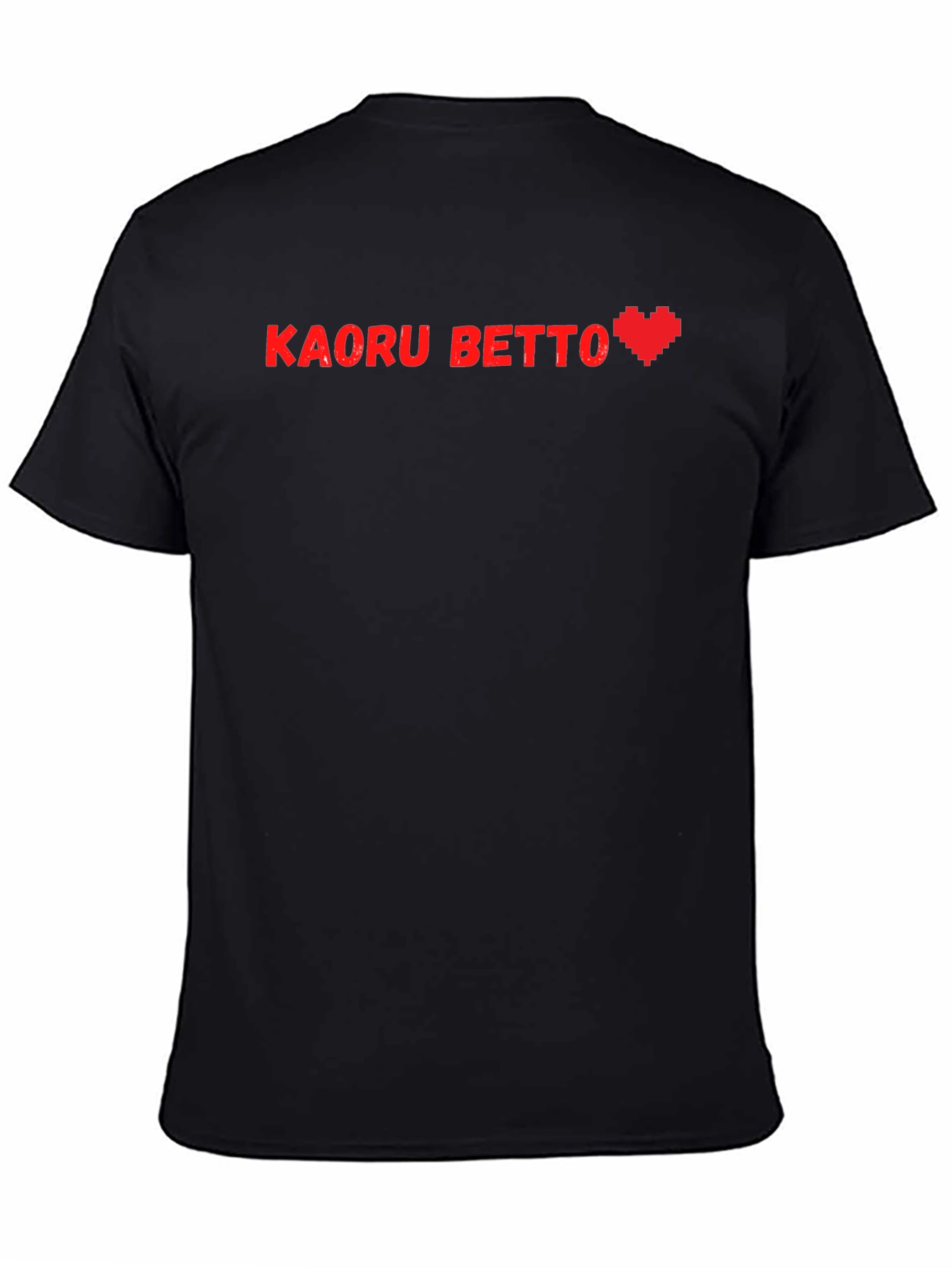Kaoru Betto Pixel Heart Graphic Tee - Soft Black Cotton