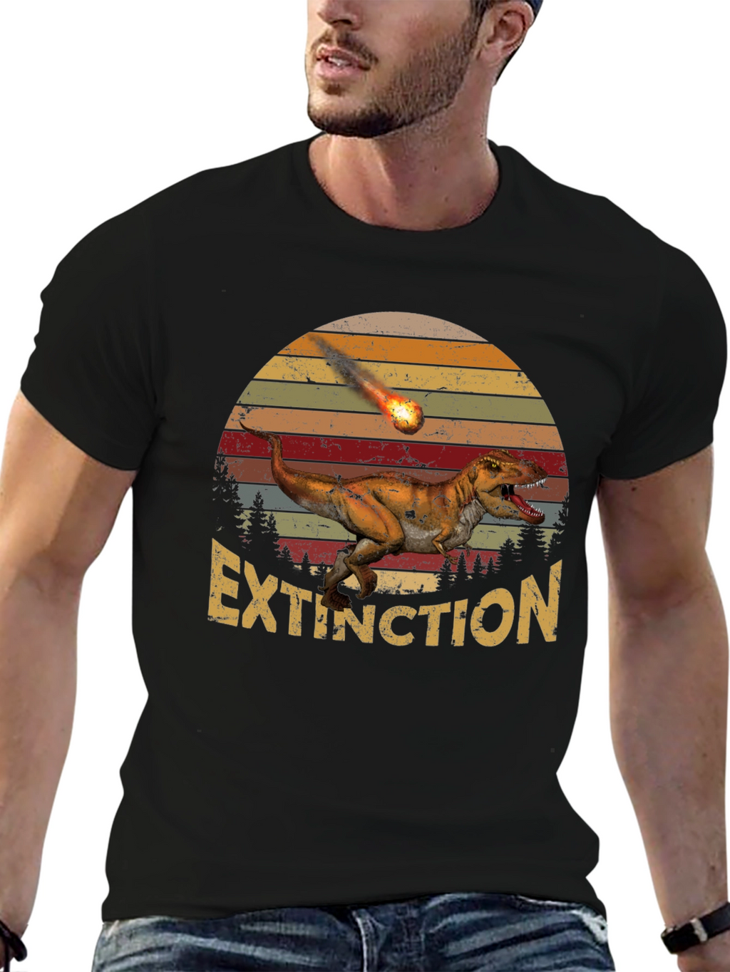Extinction Dinosaur Graphic T-Shirt