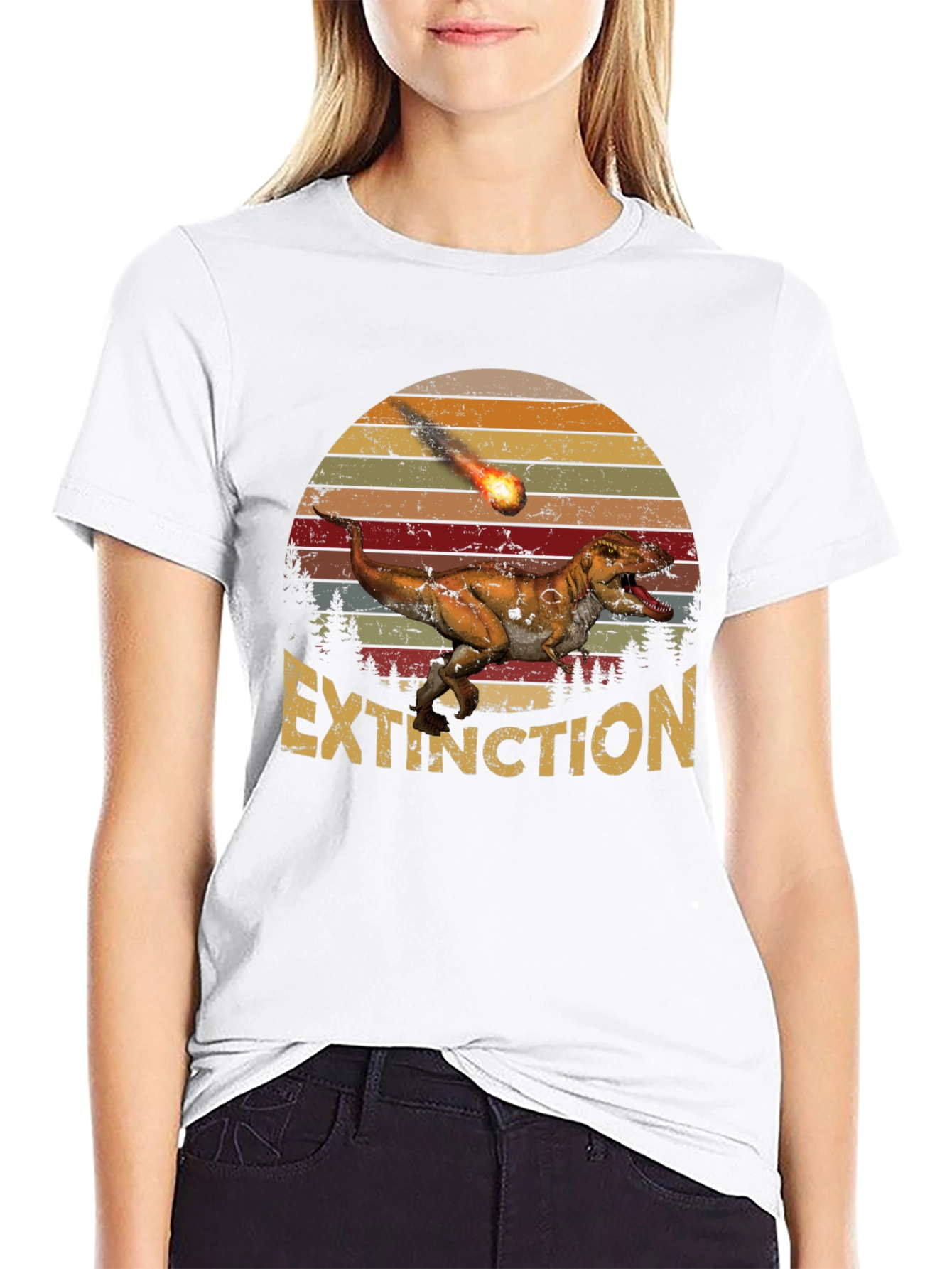Extinction Dinosaur Graphic T-Shirt