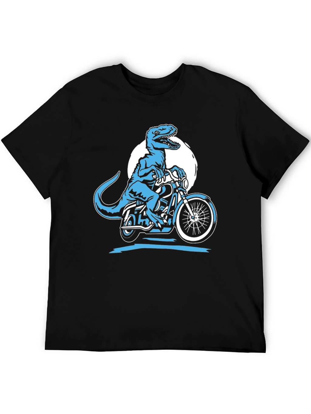 Dino Rider Graphic Tee - Black Cotton T-Shirt