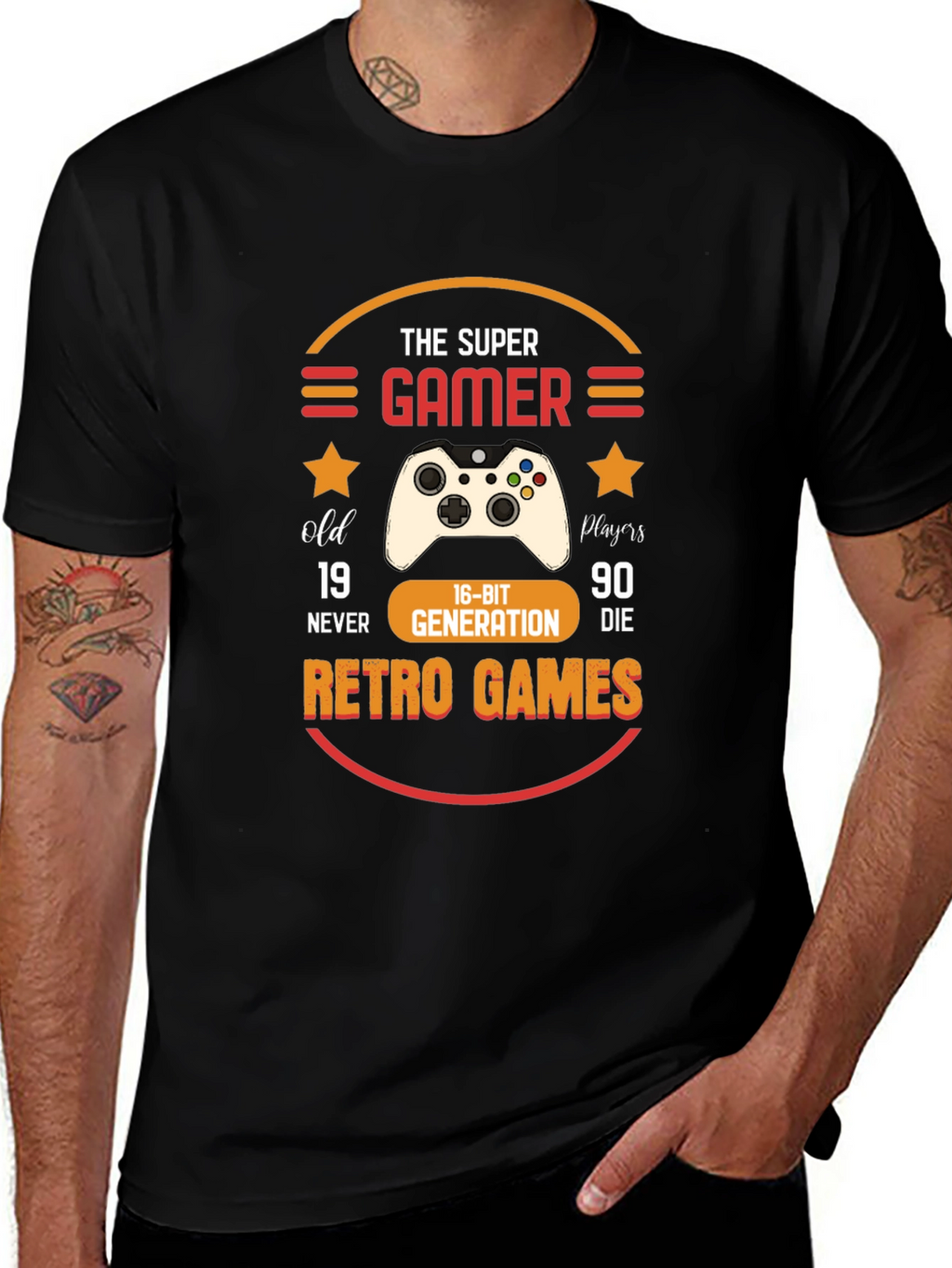 Super Gamer Retro Games Graphic Tee