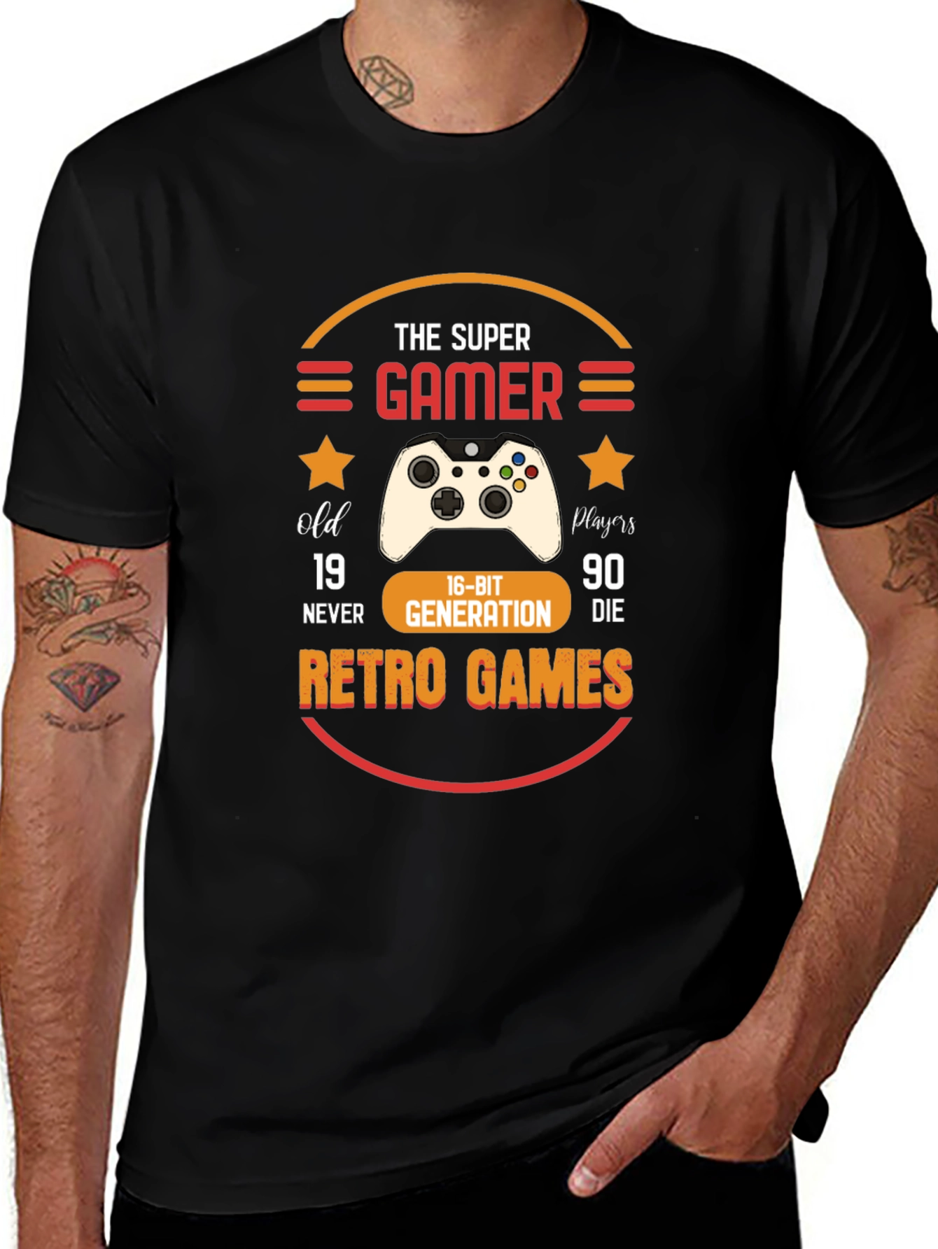 Super Gamer Retro Games Graphic Tee