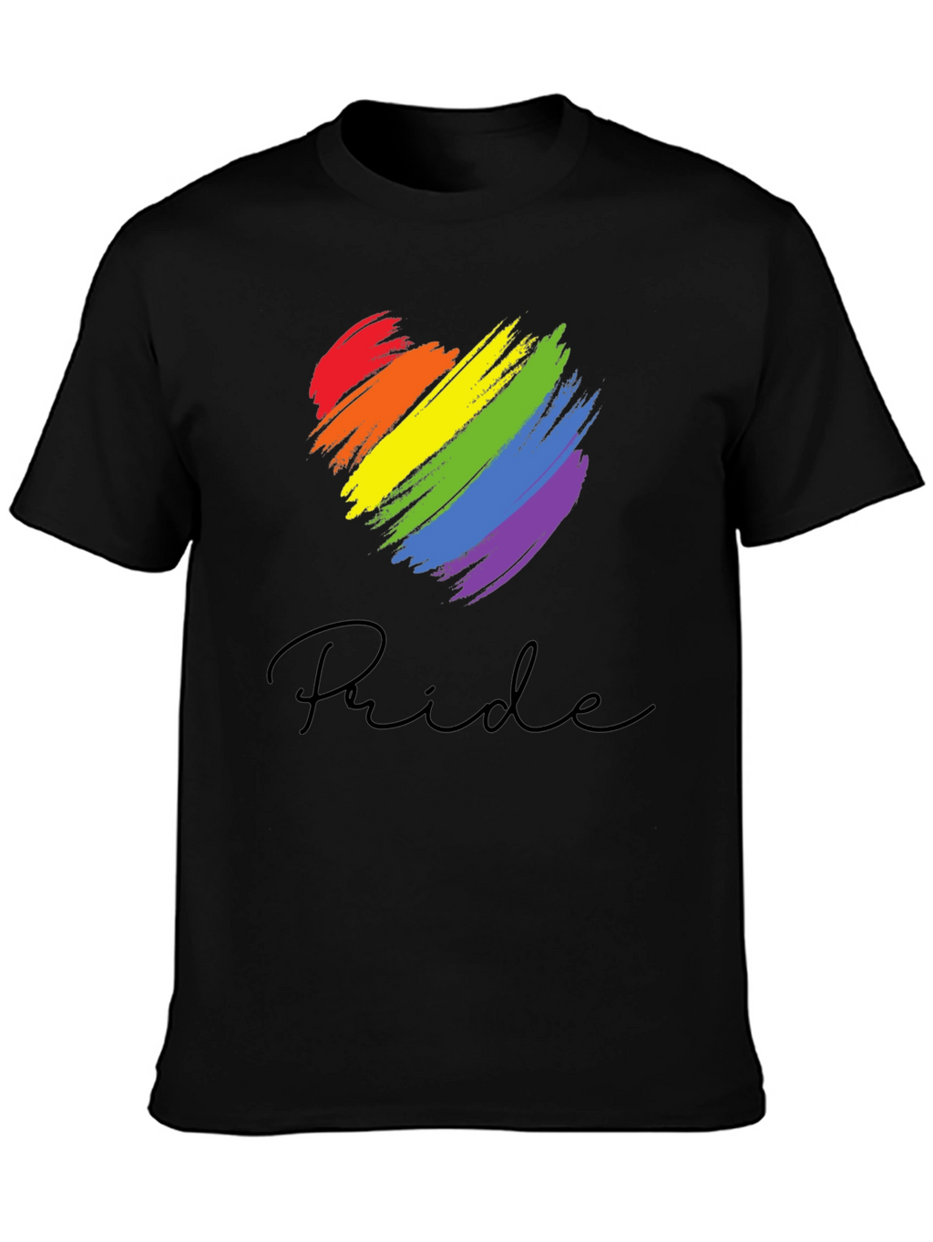 Pride Heart Graphic Black T-Shirt