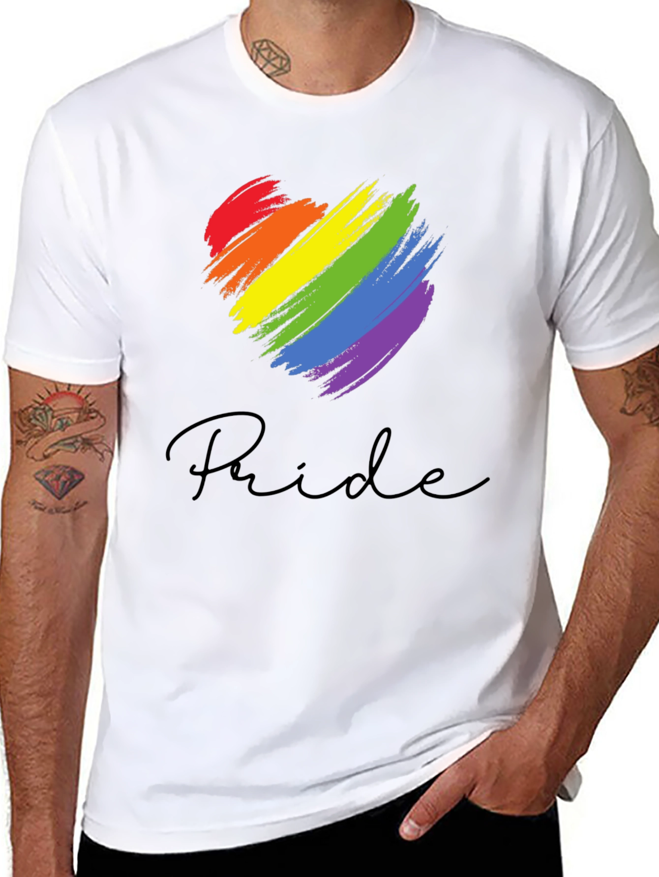 Pride Heart Graphic Black T-Shirt