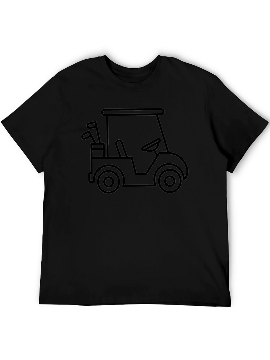 Golf Cart Graphic Tee - Black Cotton T-Shirt