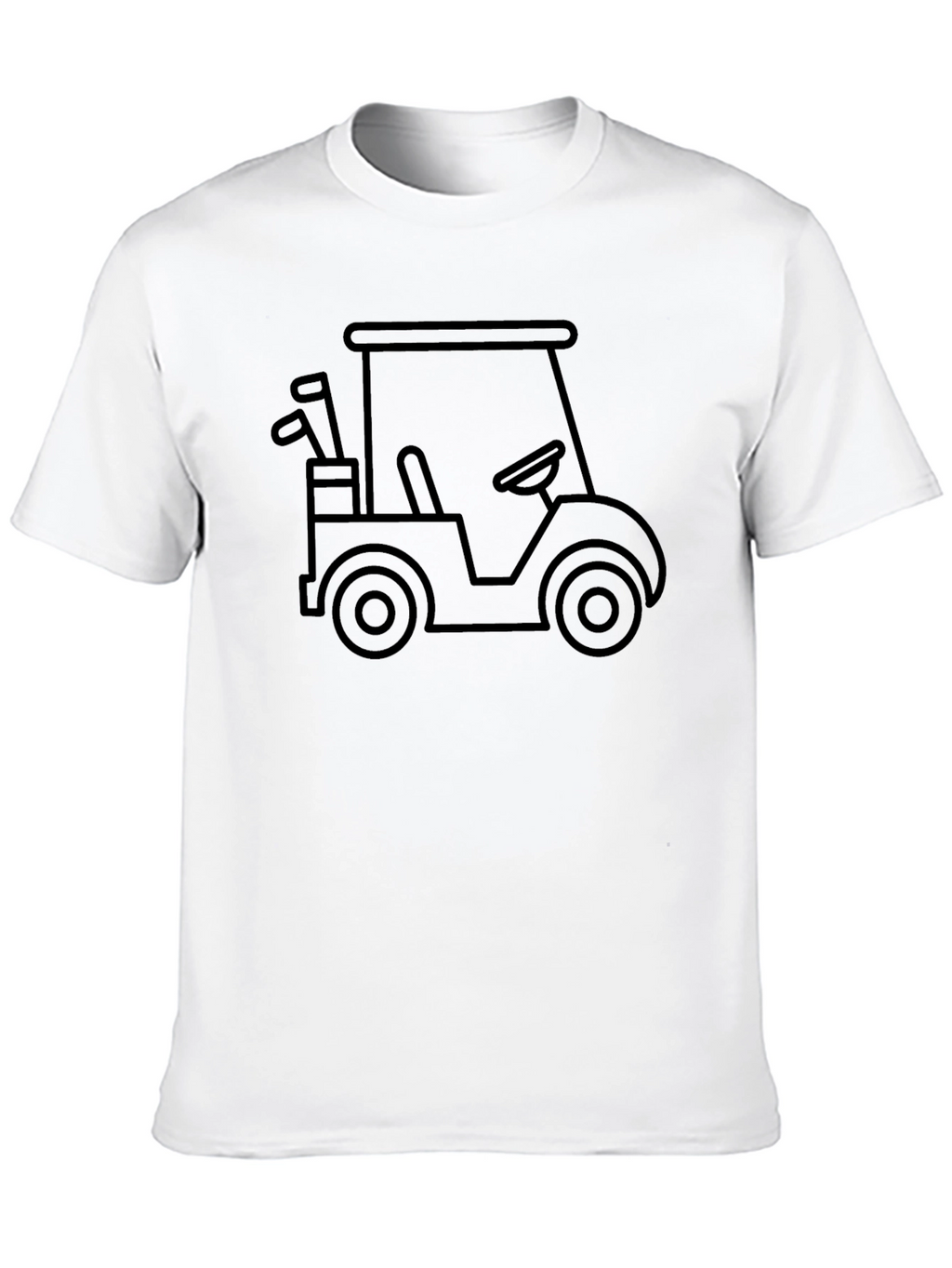 Golf Cart Graphic Tee - Black Cotton T-Shirt