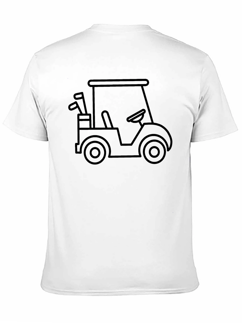 Golf Cart Graphic Tee - Black Cotton T-Shirt