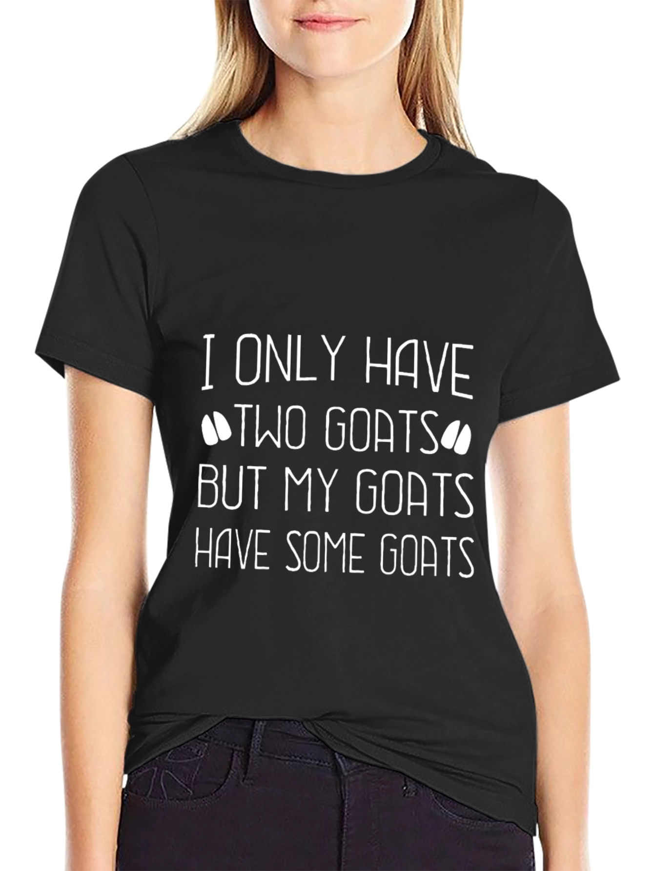 Funny Goat T-Shirt - I Only Have Two Goats