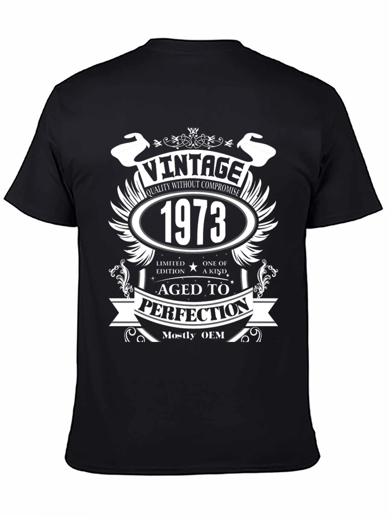 Vintage 1973 Aged To Perfection Black T-Shirt