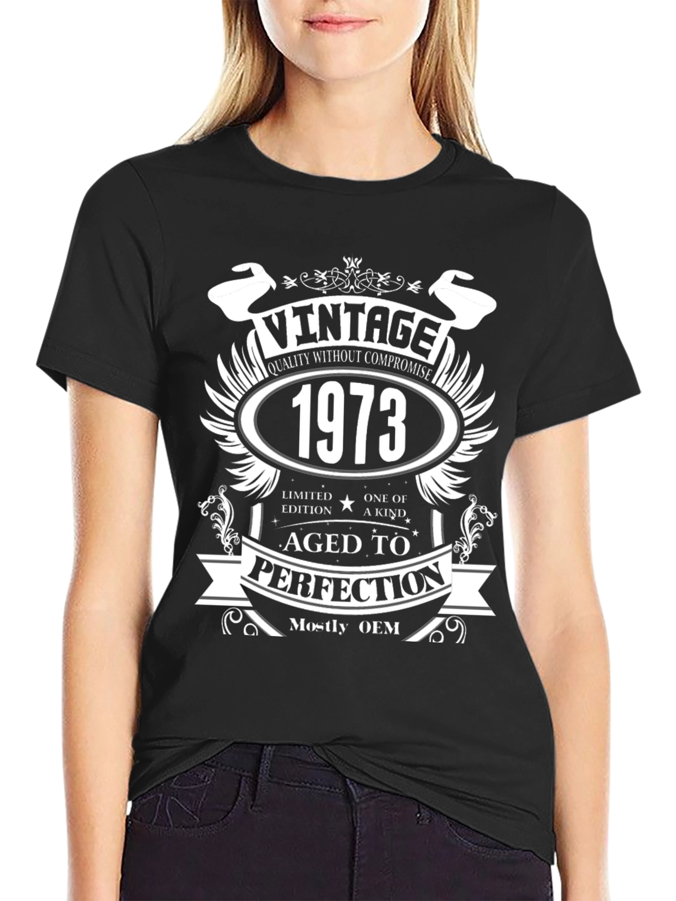 Vintage 1973 Aged To Perfection Black T-Shirt
