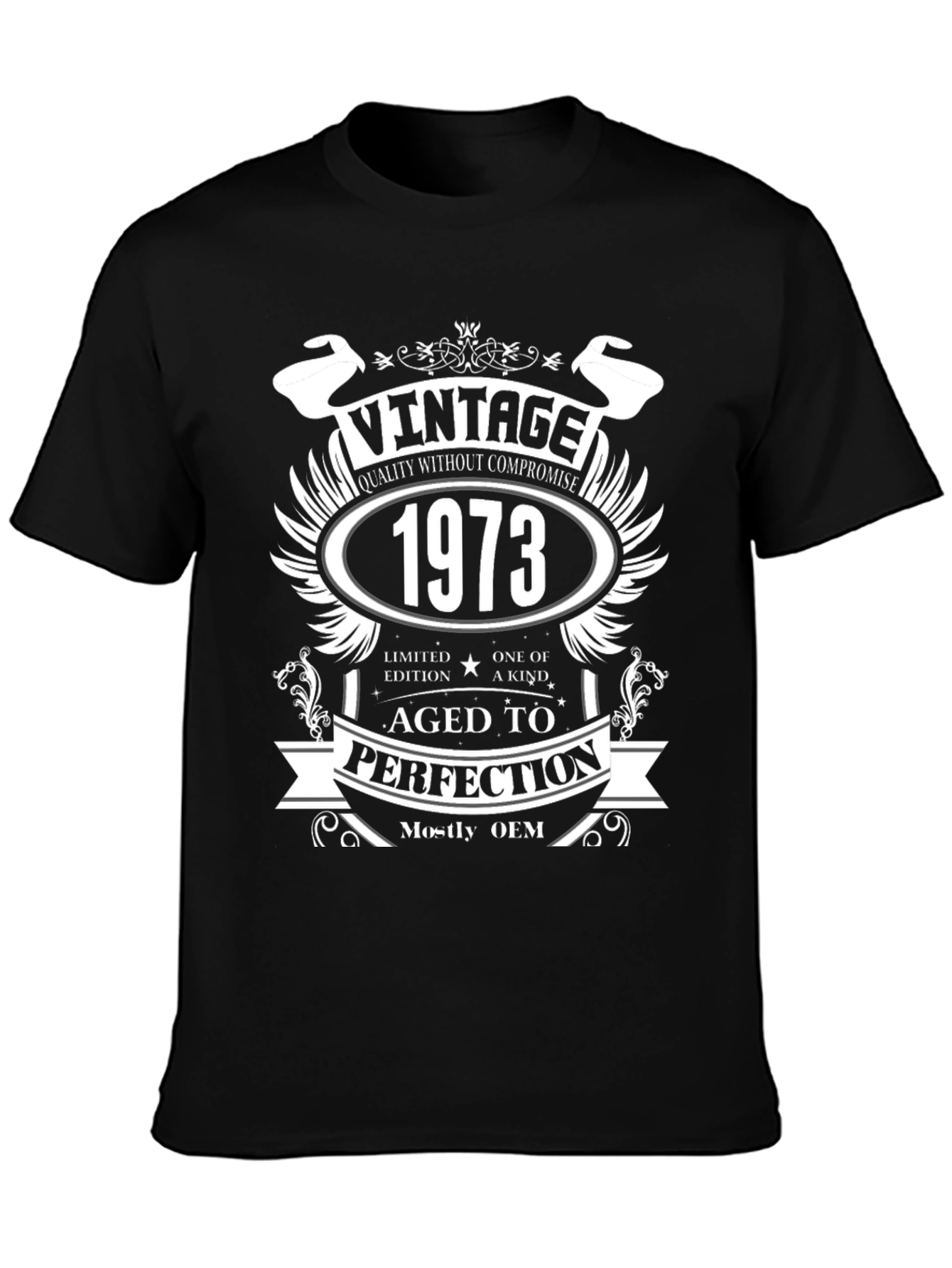 Vintage 1973 Aged To Perfection Black T-Shirt