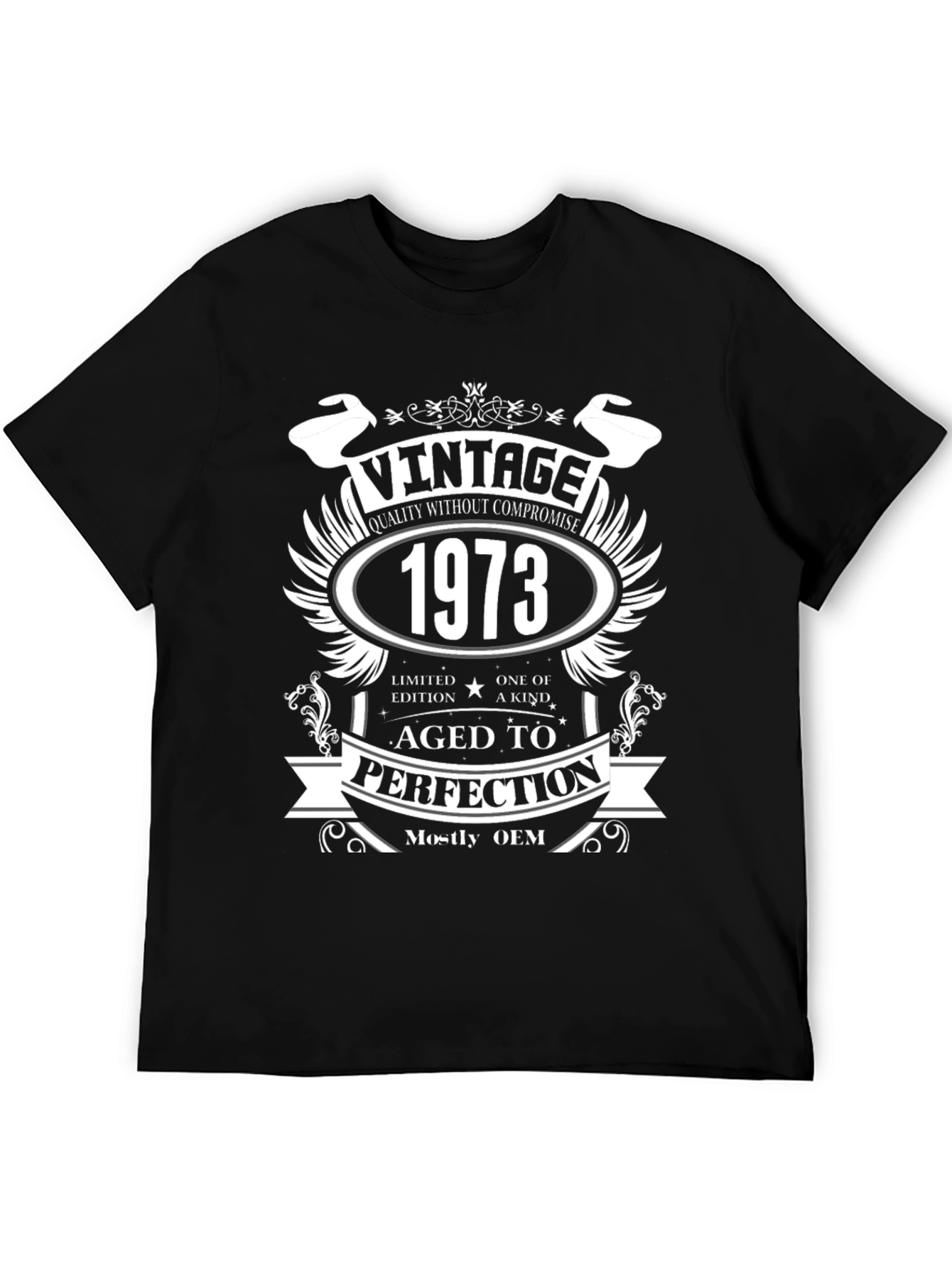 Vintage 1973 Aged To Perfection Black T-Shirt