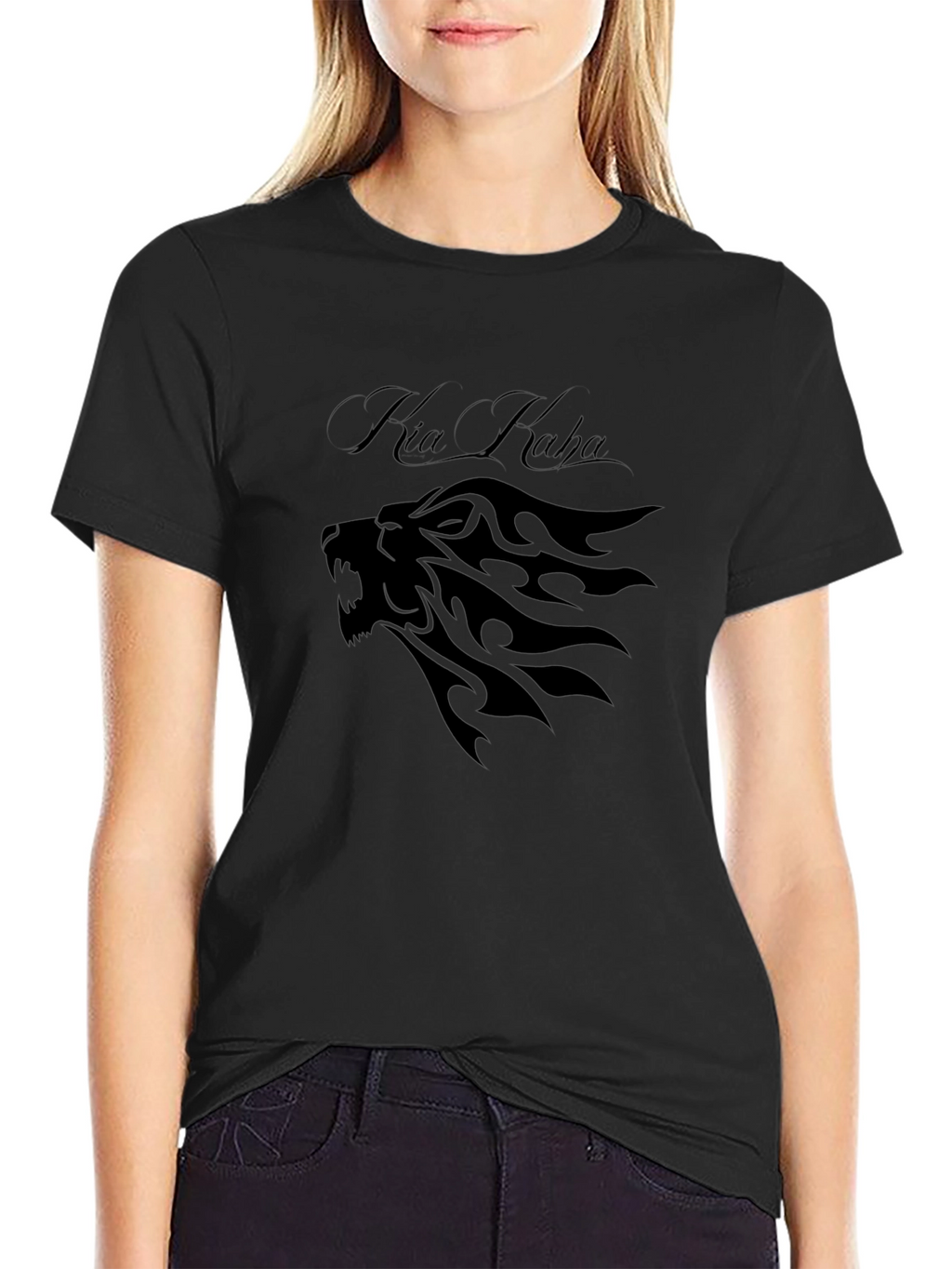 Kia Kaha Lion Graphic Black T-Shirt