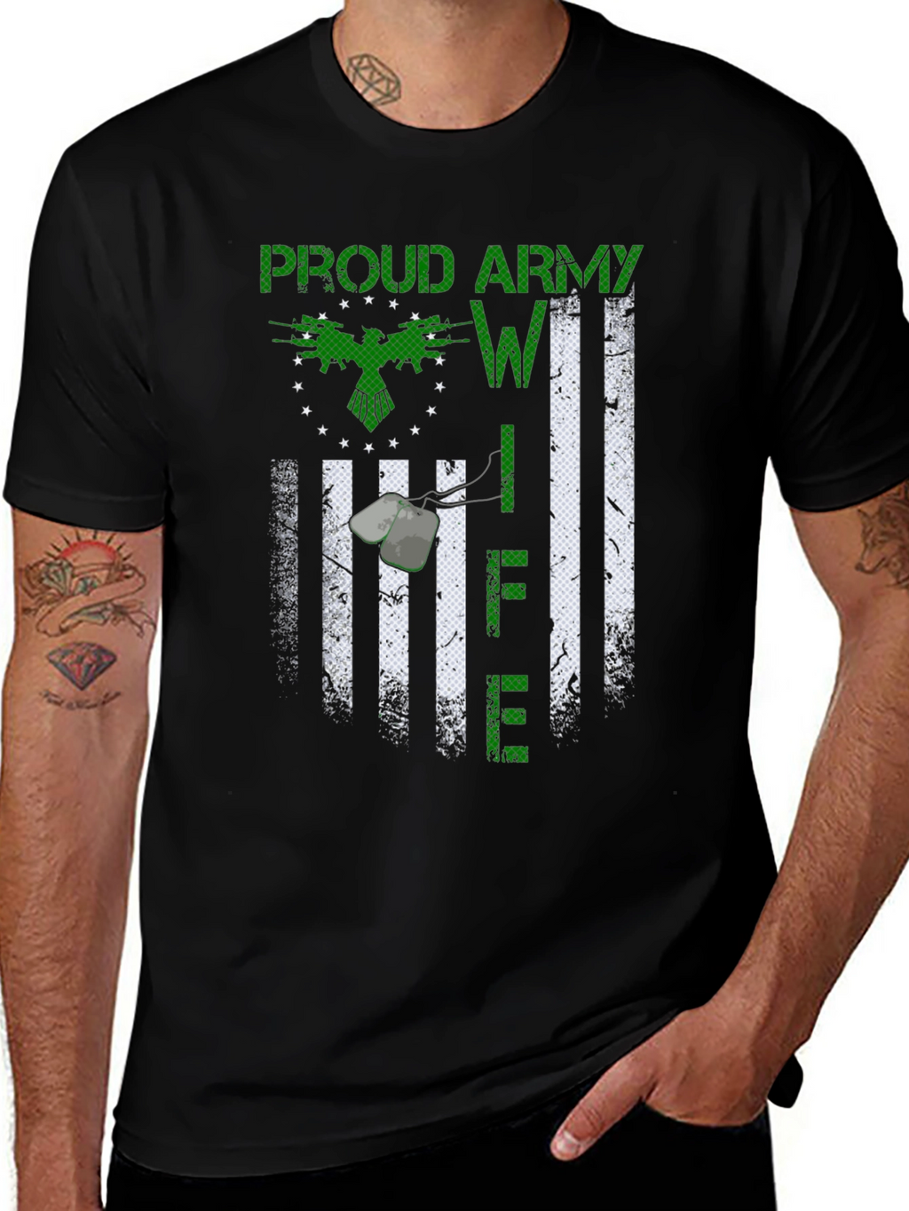 Proud Army Wife Life Graphic T-Shirt