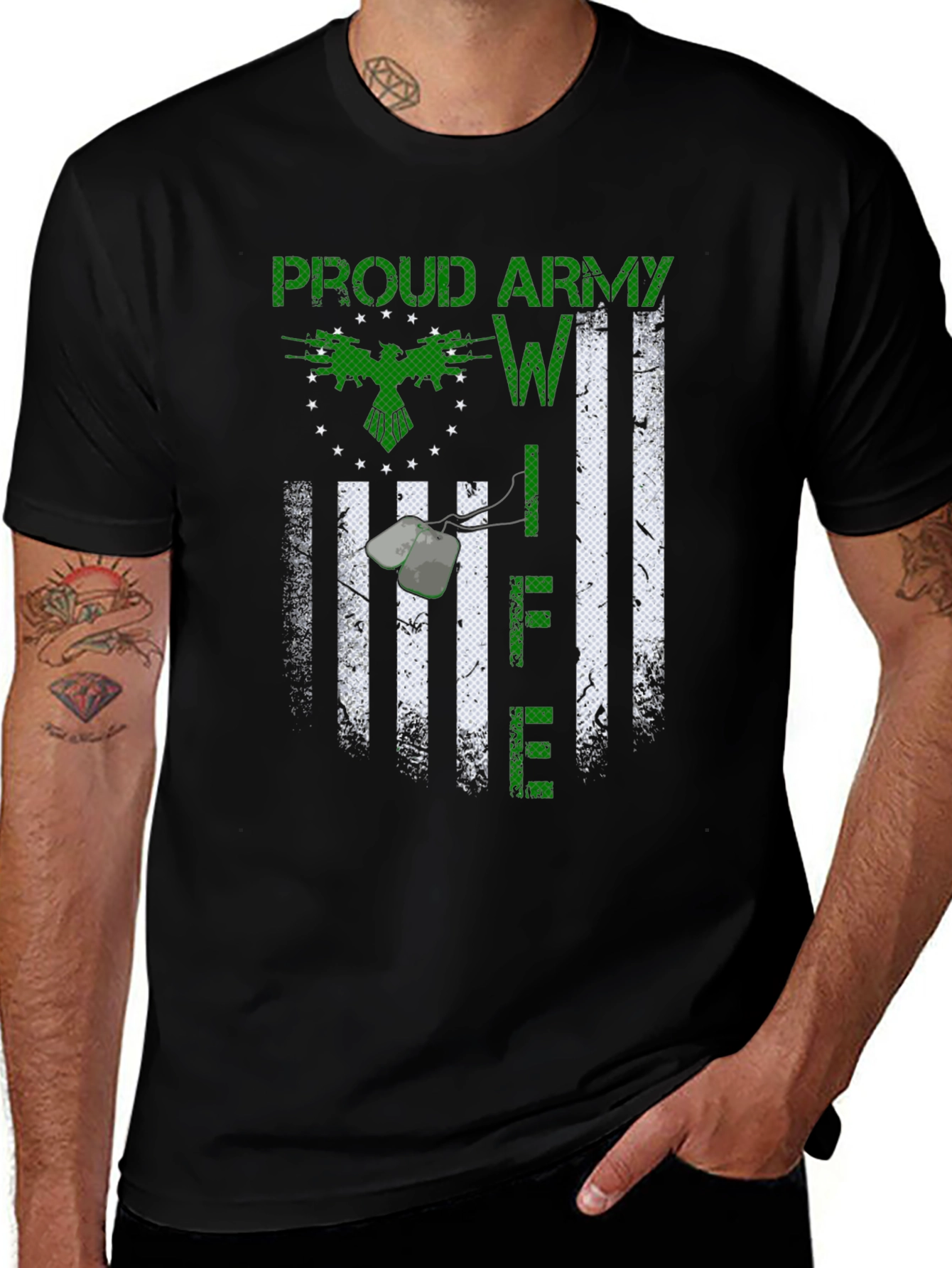 Proud Army Wife Life Graphic T-Shirt