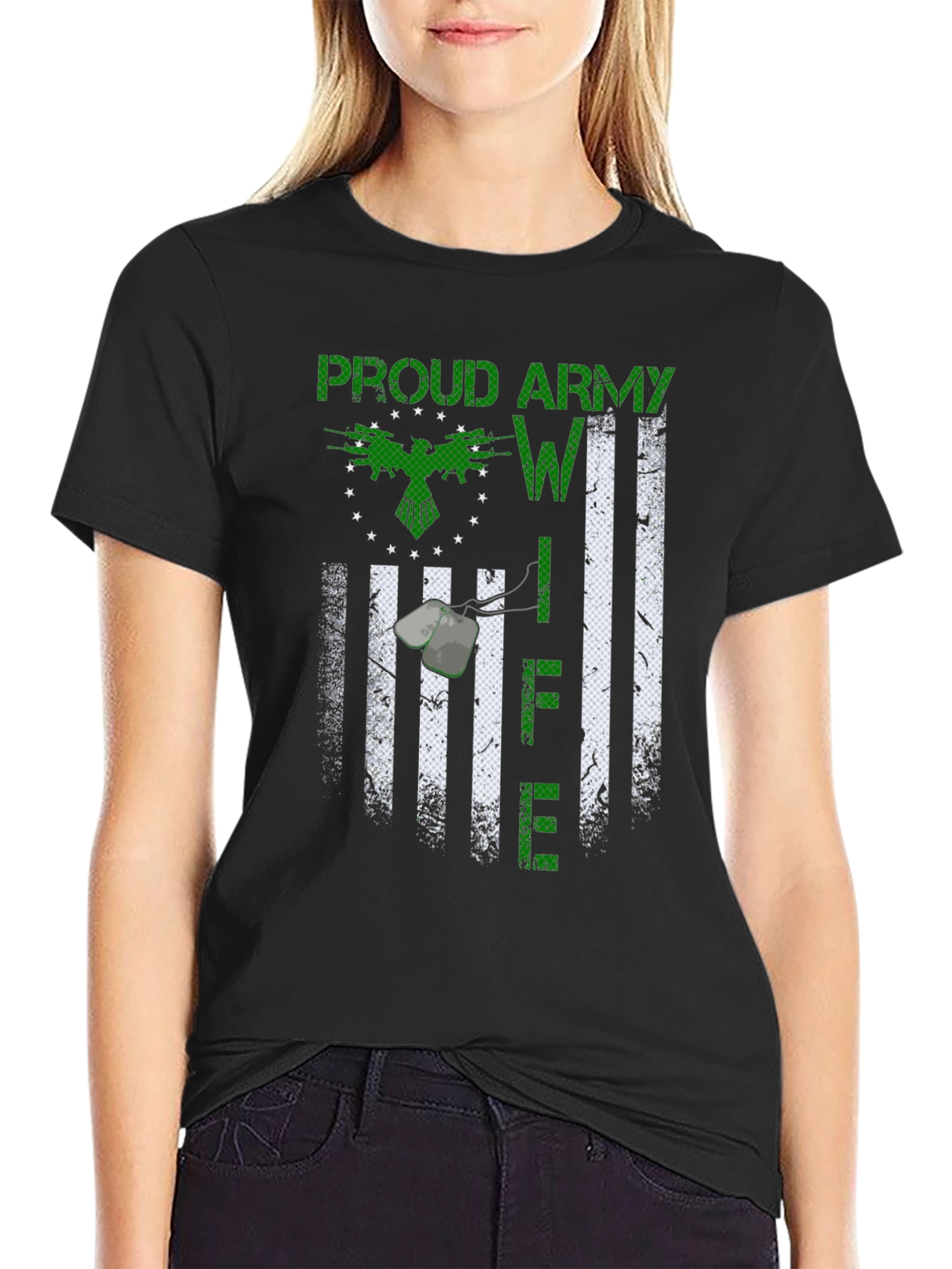 Proud Army Wife Life Graphic T-Shirt