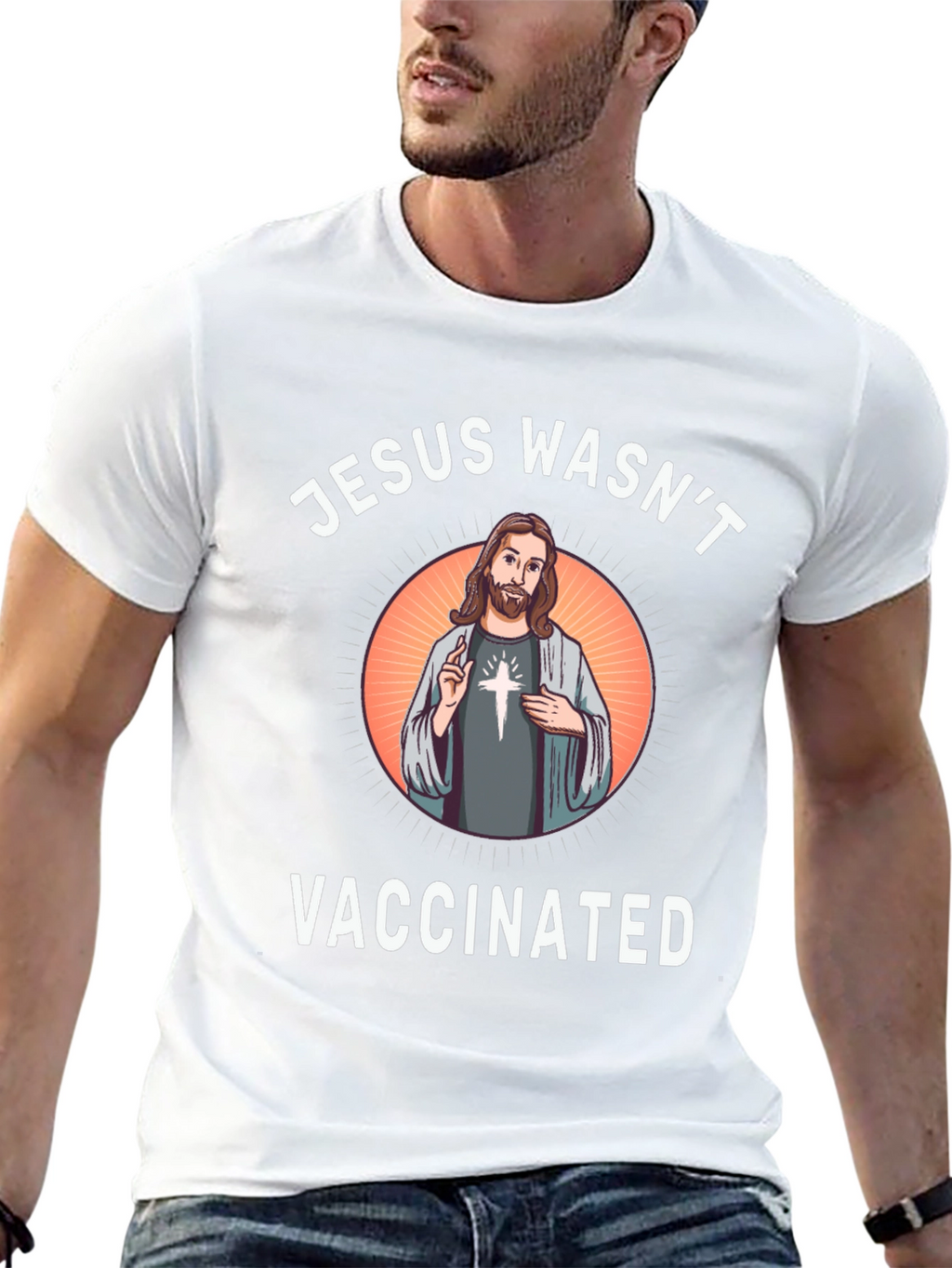 Jesus Wasnt Vaccinated Black T-Shirt