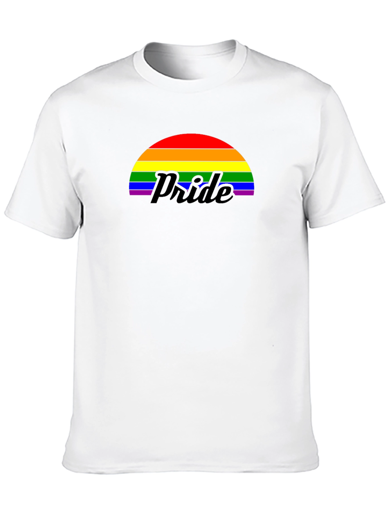 Pride Rainbow Graphic Tee - Black