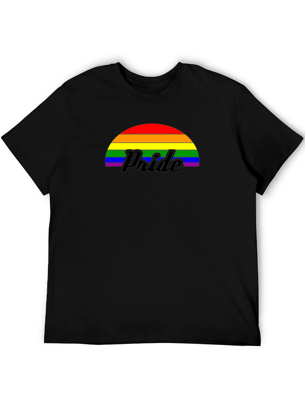 Pride Rainbow Graphic Tee - Black