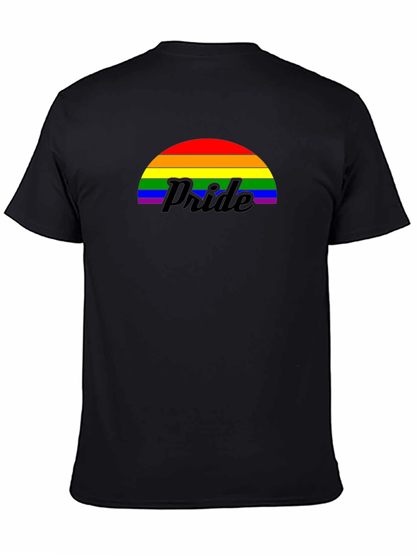 Pride Rainbow Graphic Tee - Black