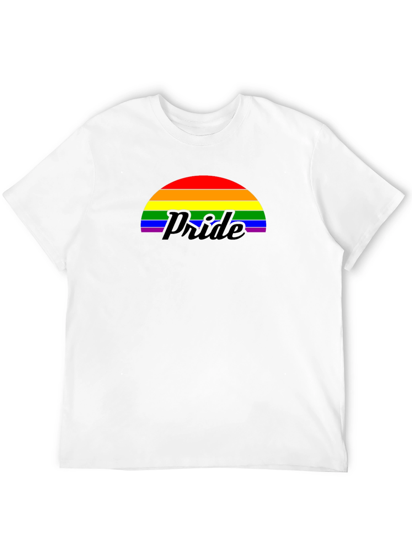 Pride Rainbow Graphic Tee - Black