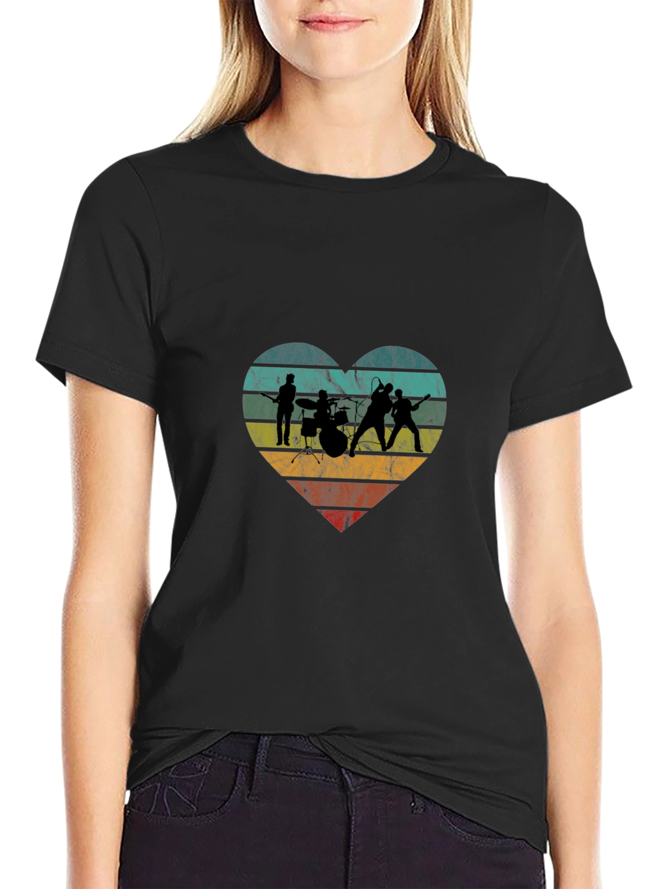 Band Heart Graphic Tee - Rock Music Fan T-Shirt