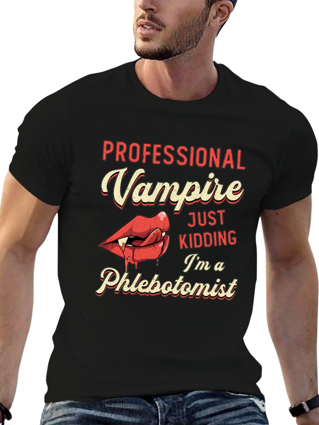 Professional Vampire Phlebotomist Graphic T-Shirt