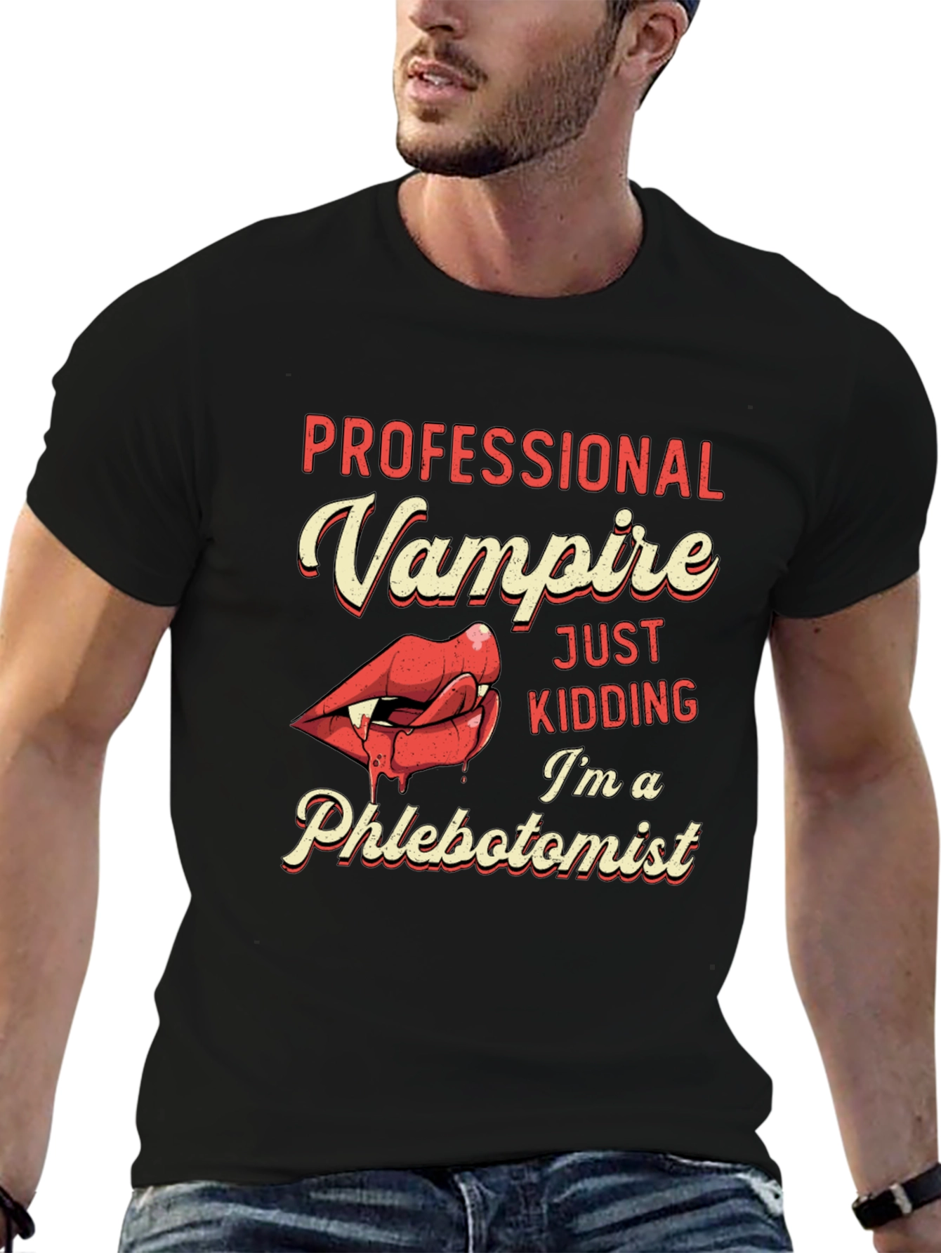 Professional Vampire Phlebotomist Graphic T-Shirt