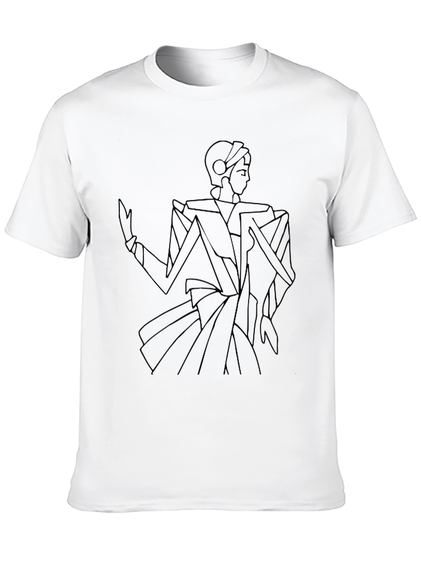 Geometric Figure Graphic Black Tee