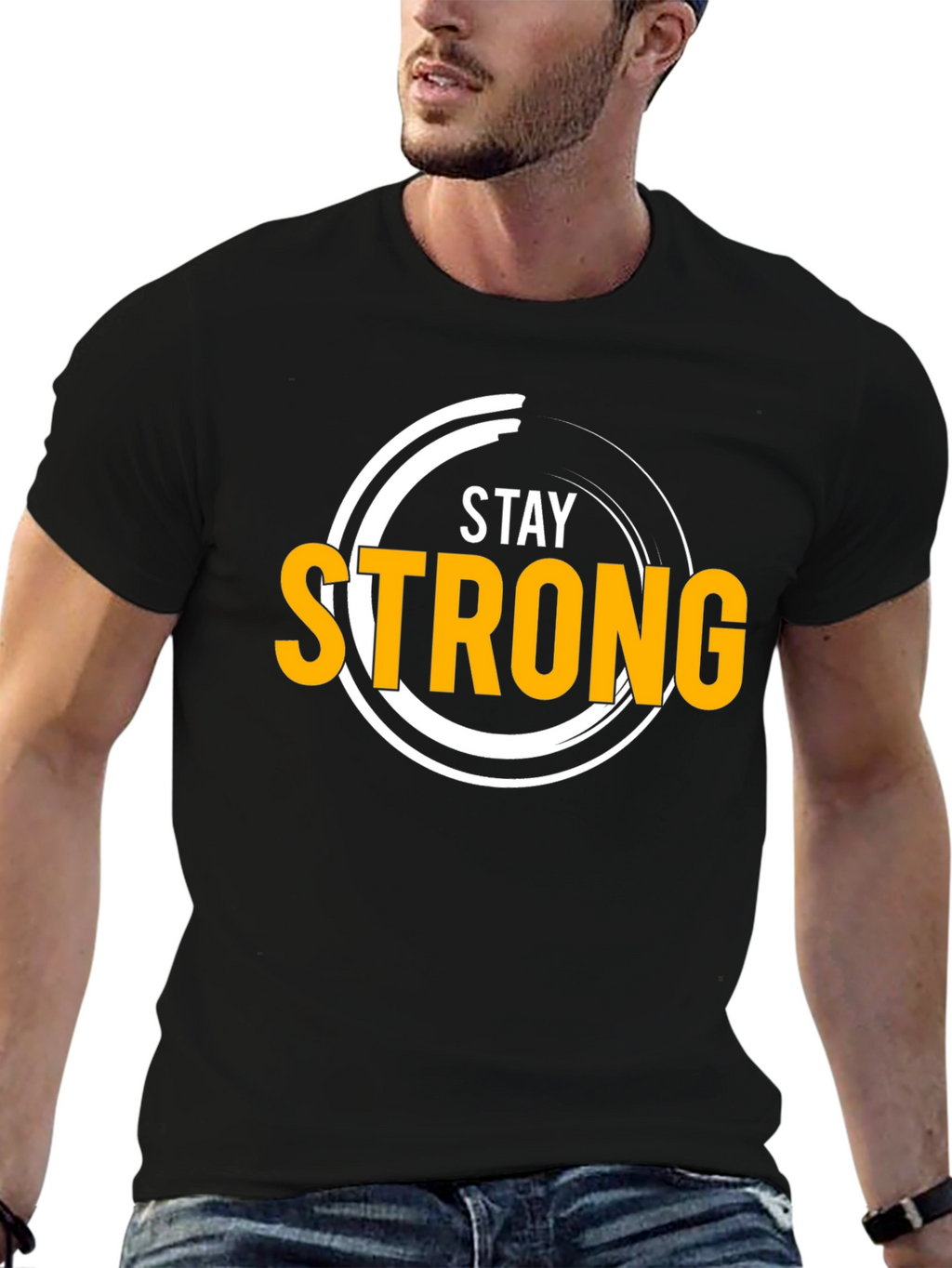Stay Strong Graphic Tee - Black