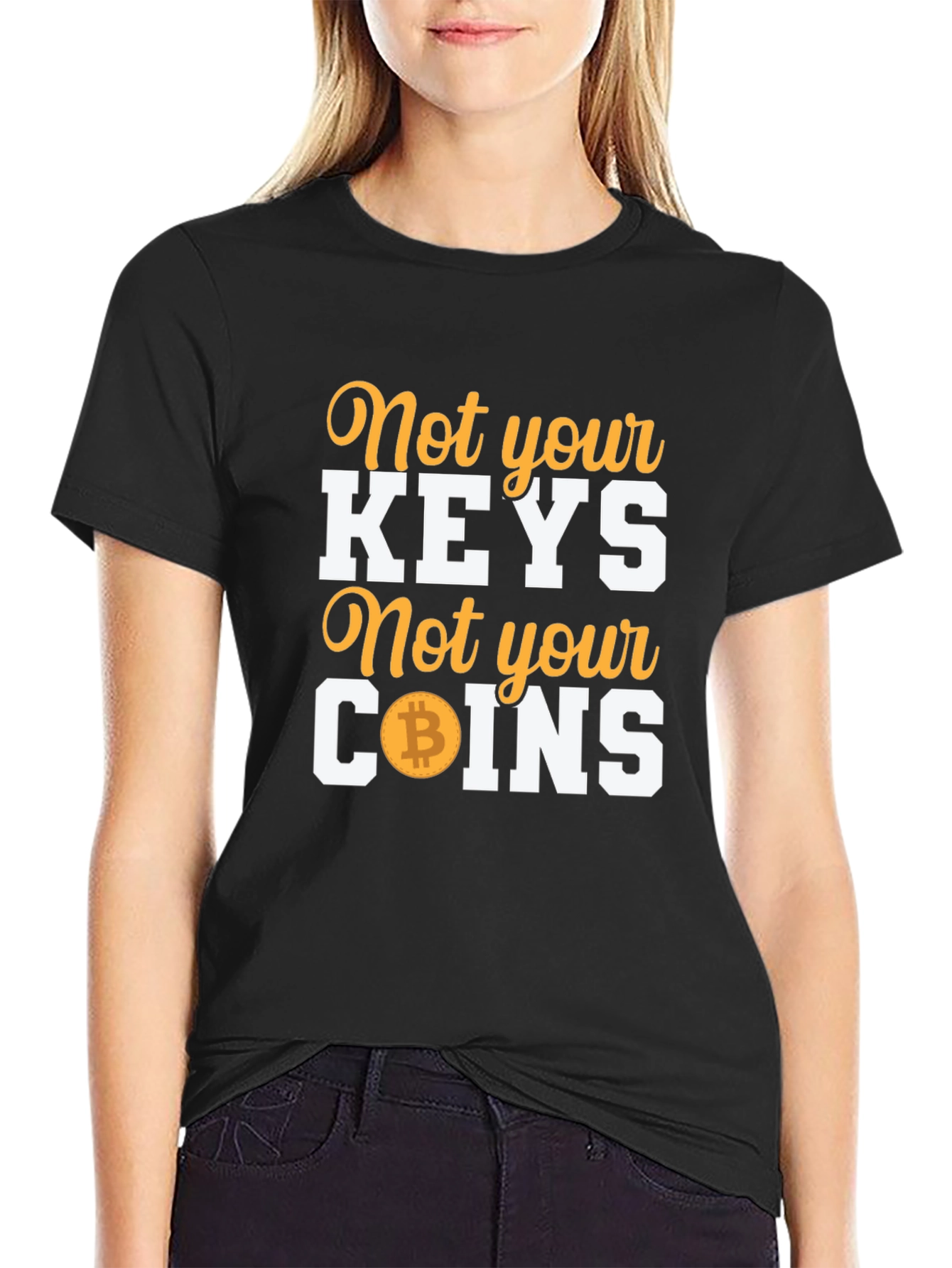 Not Your Keys Not Your Coins Bitcoin Crypto Black T-Shirt