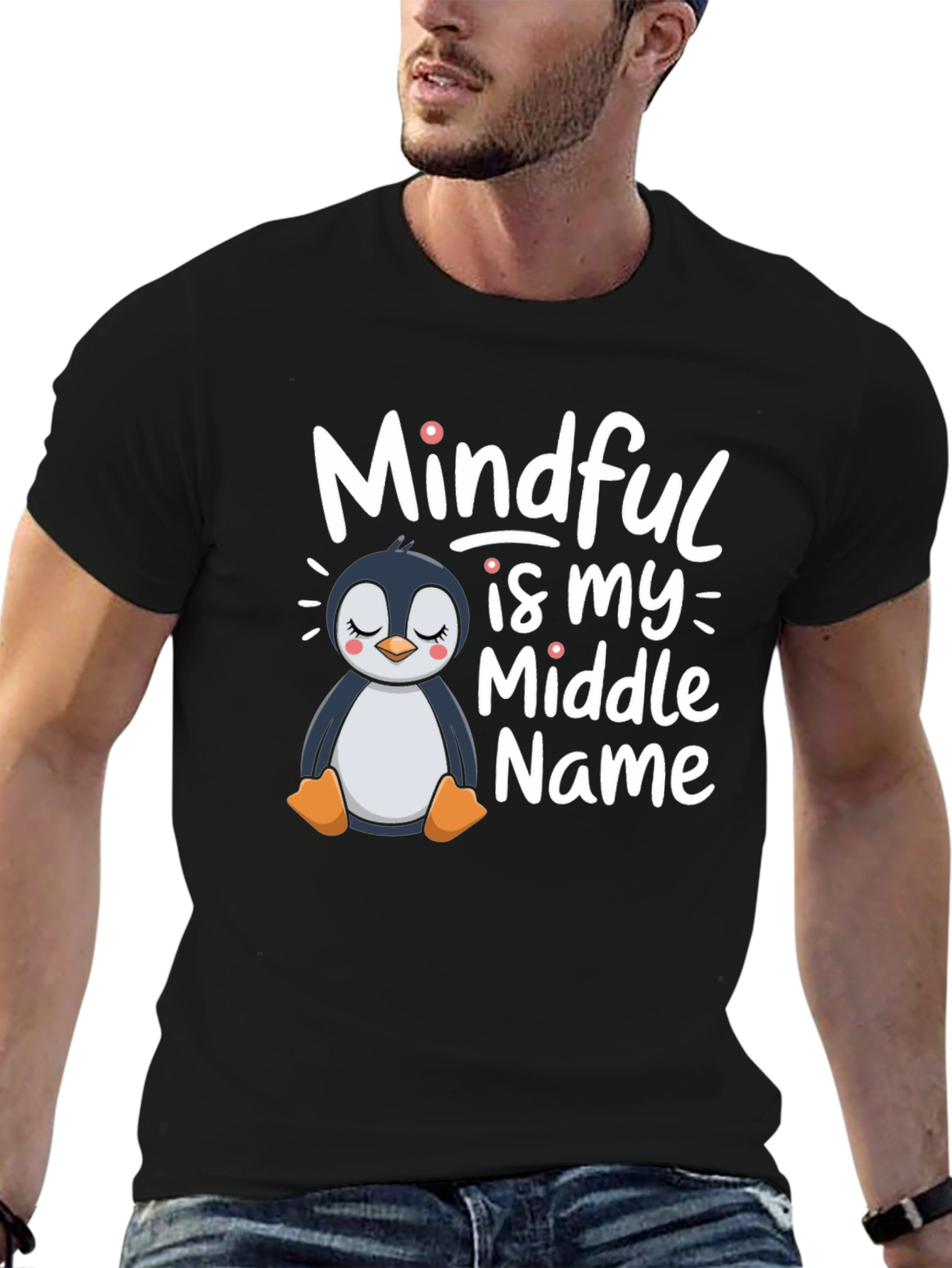 Mindful Is My Middle Name Penguin T-Shirt
