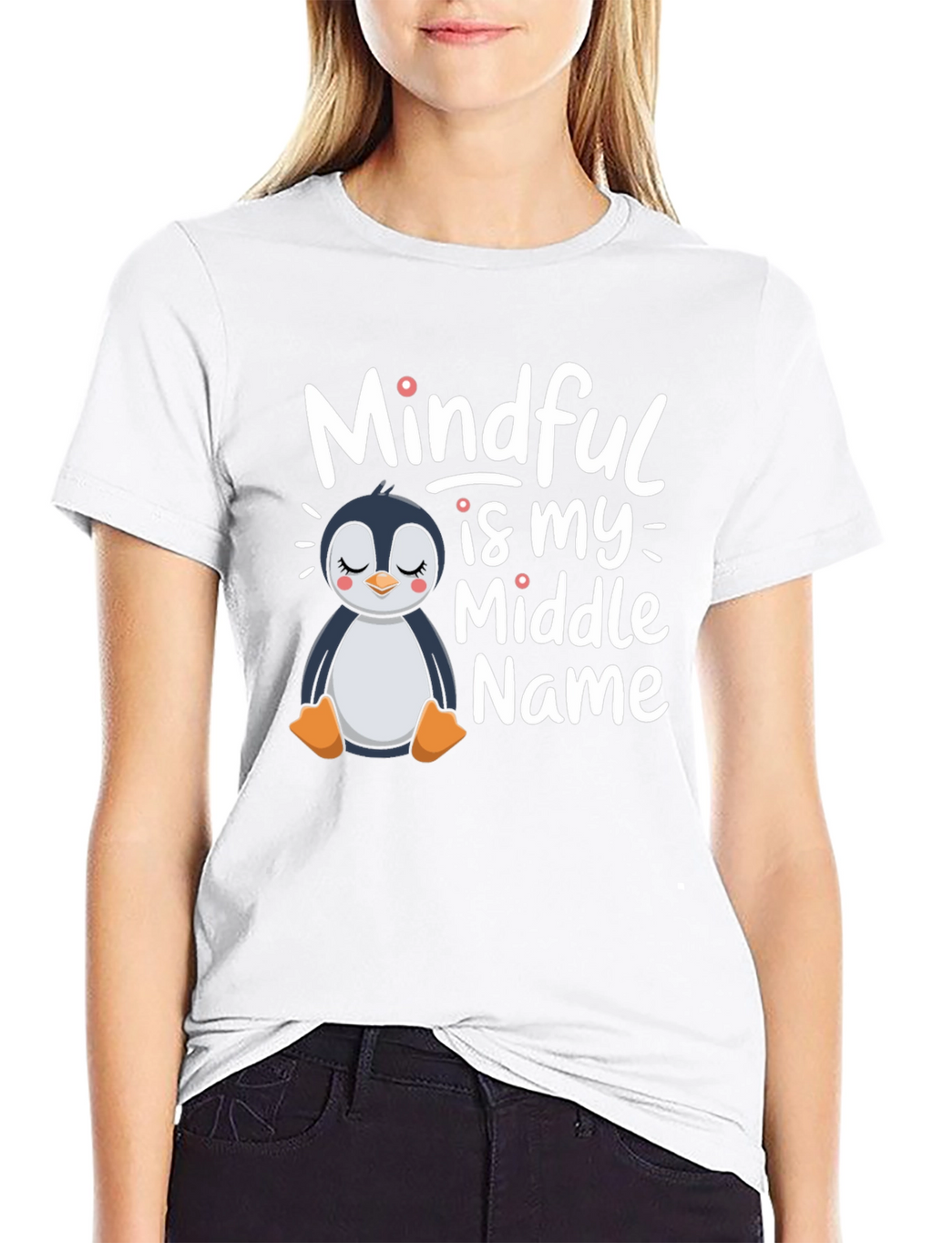 Mindful Is My Middle Name Penguin T-Shirt