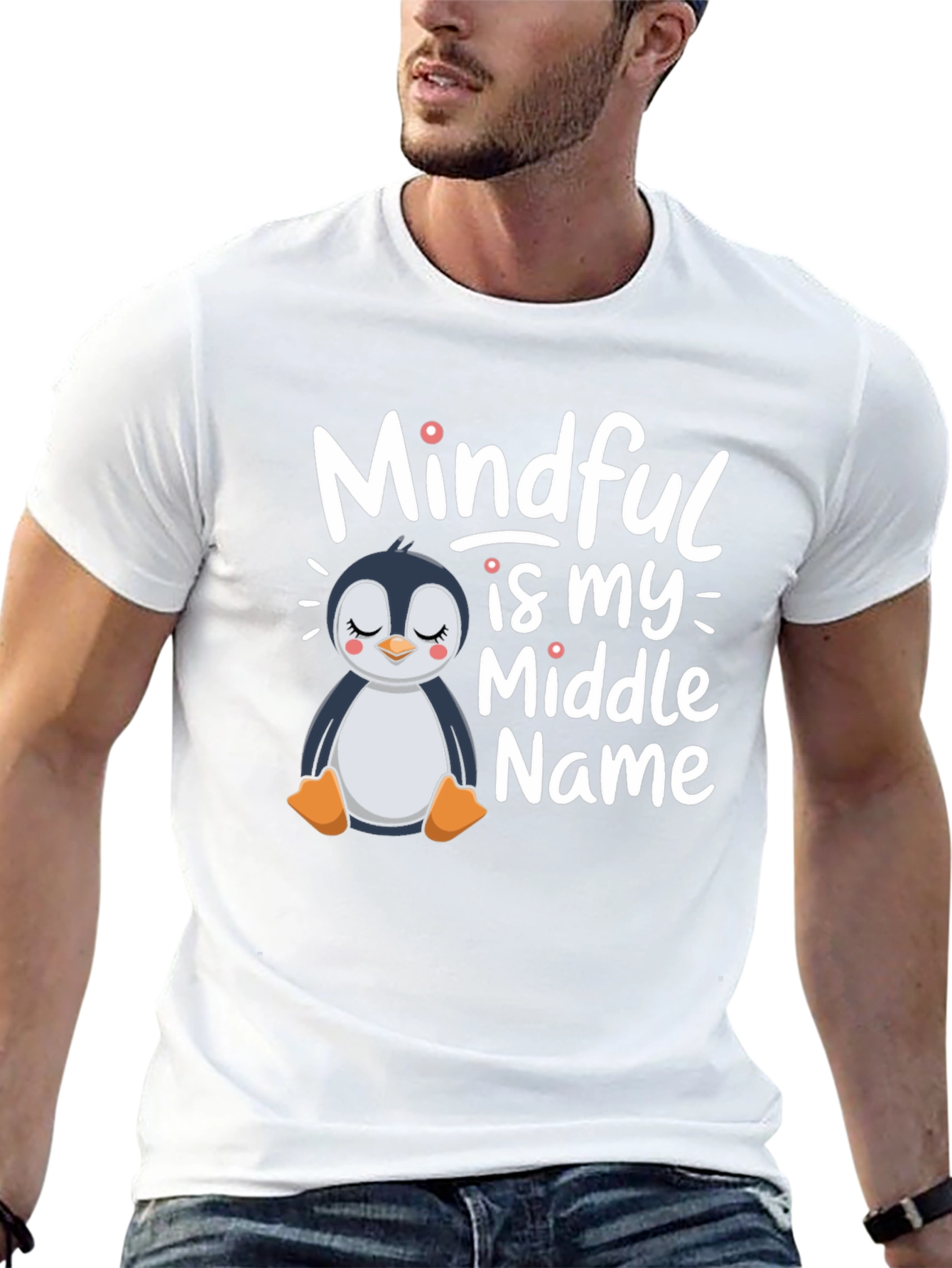 Mindful Is My Middle Name Penguin T-Shirt